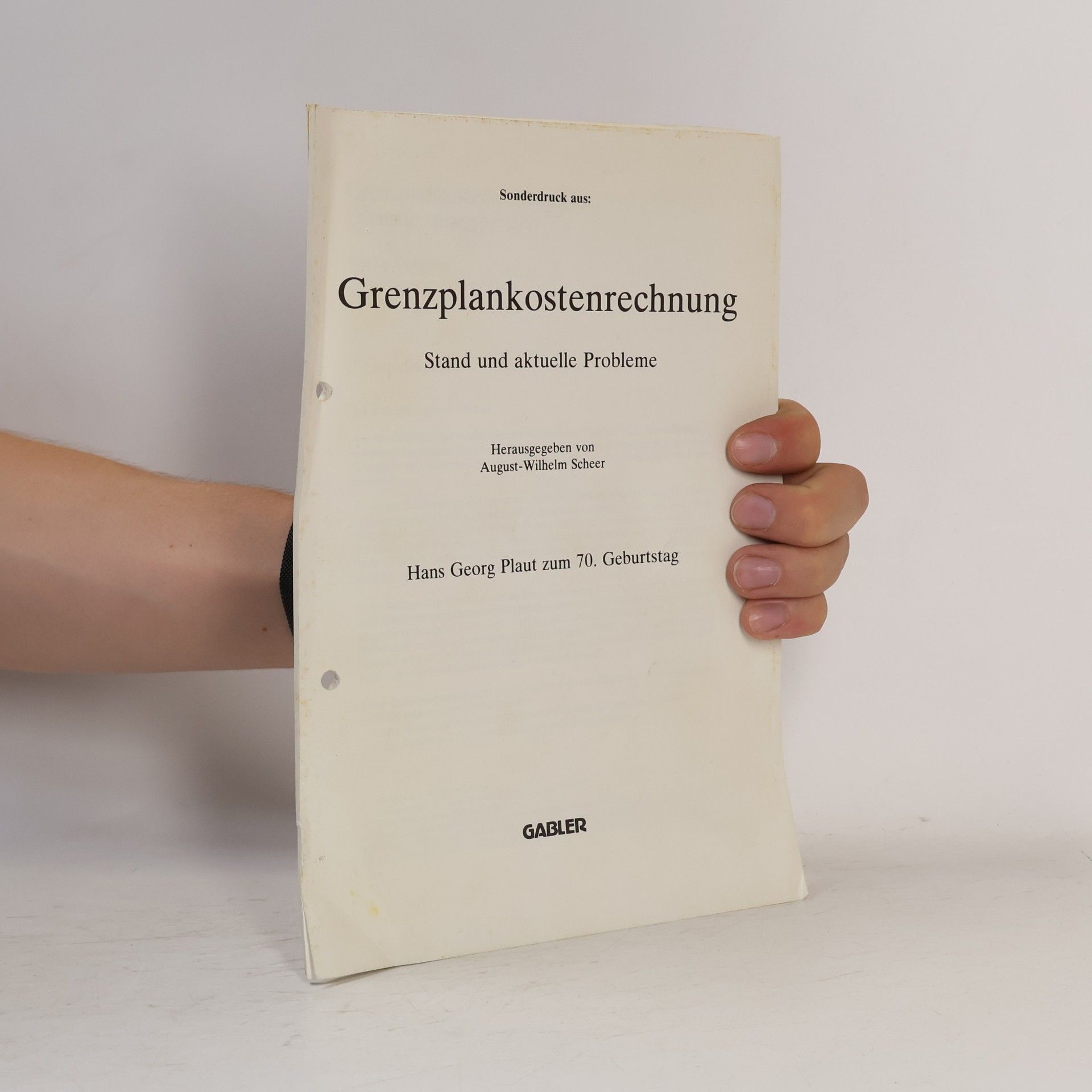 August Wilhelm Scheer Grenzplankostenrechnung