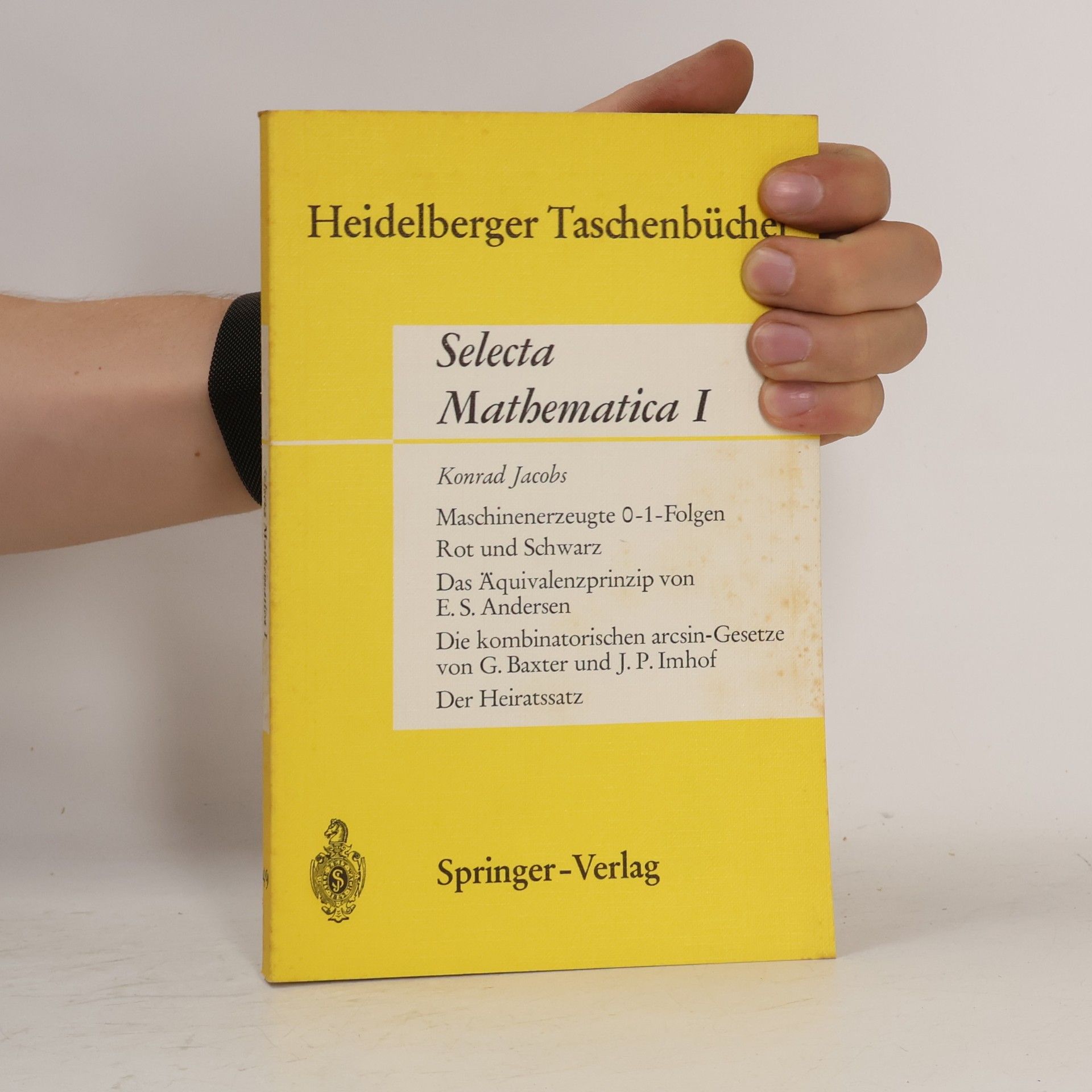 Konrad Jacobs Selecta Mathematica I