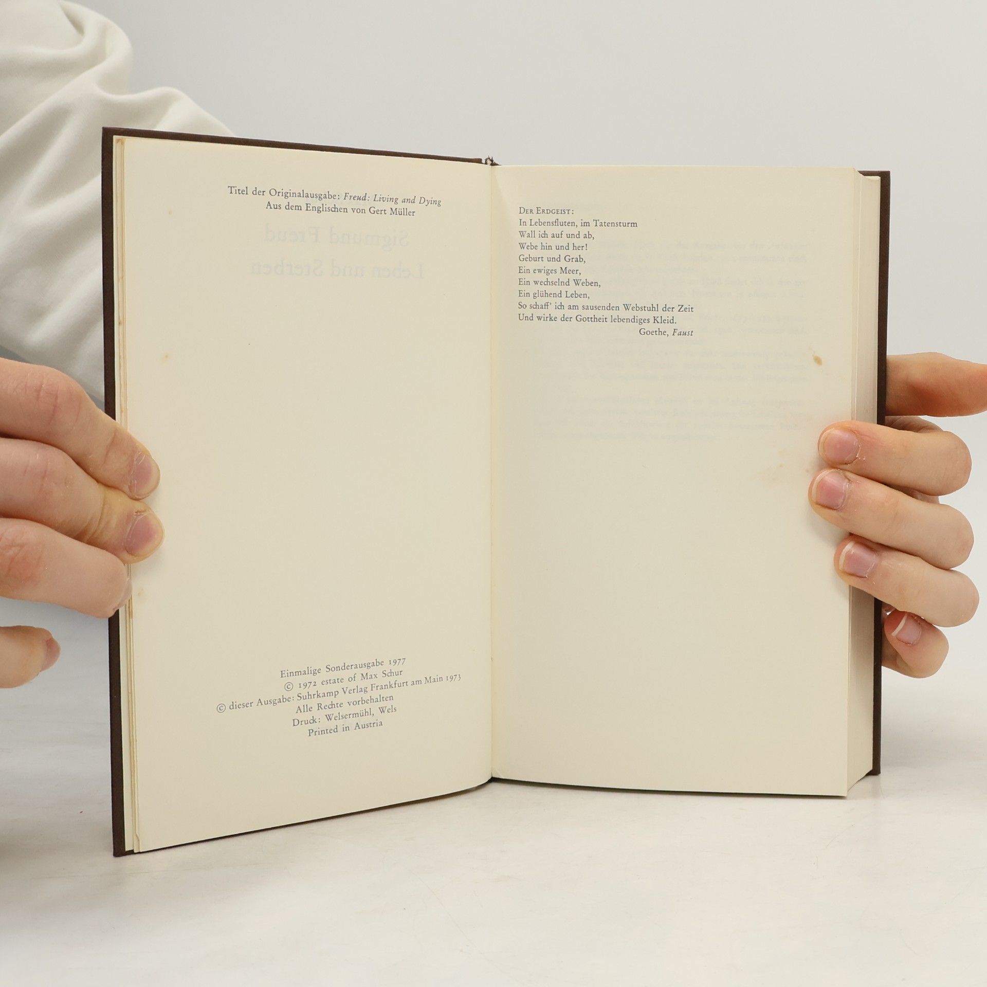 Max Schur Sigmund Freud Leben und Sterben