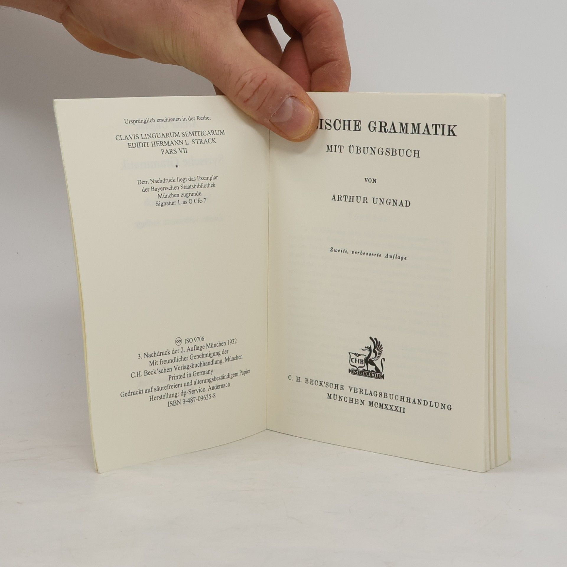 Arthur Ungnad Syrische Grammatik