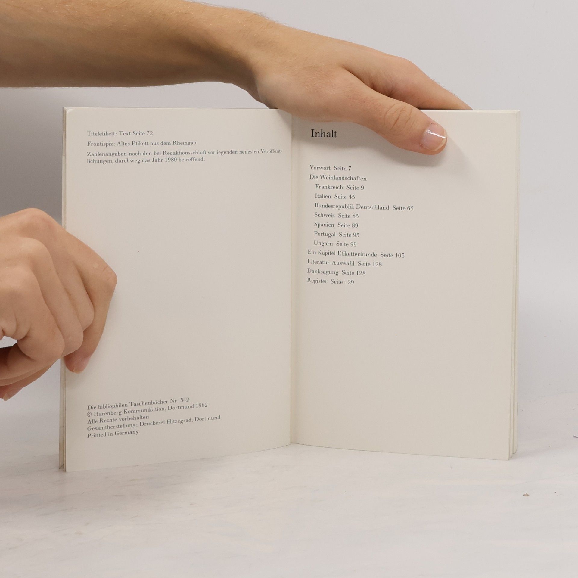 Rolf L. Temming Die bibliophilen Taschenbücher - 342: Aus dem Stammbuch des Weines