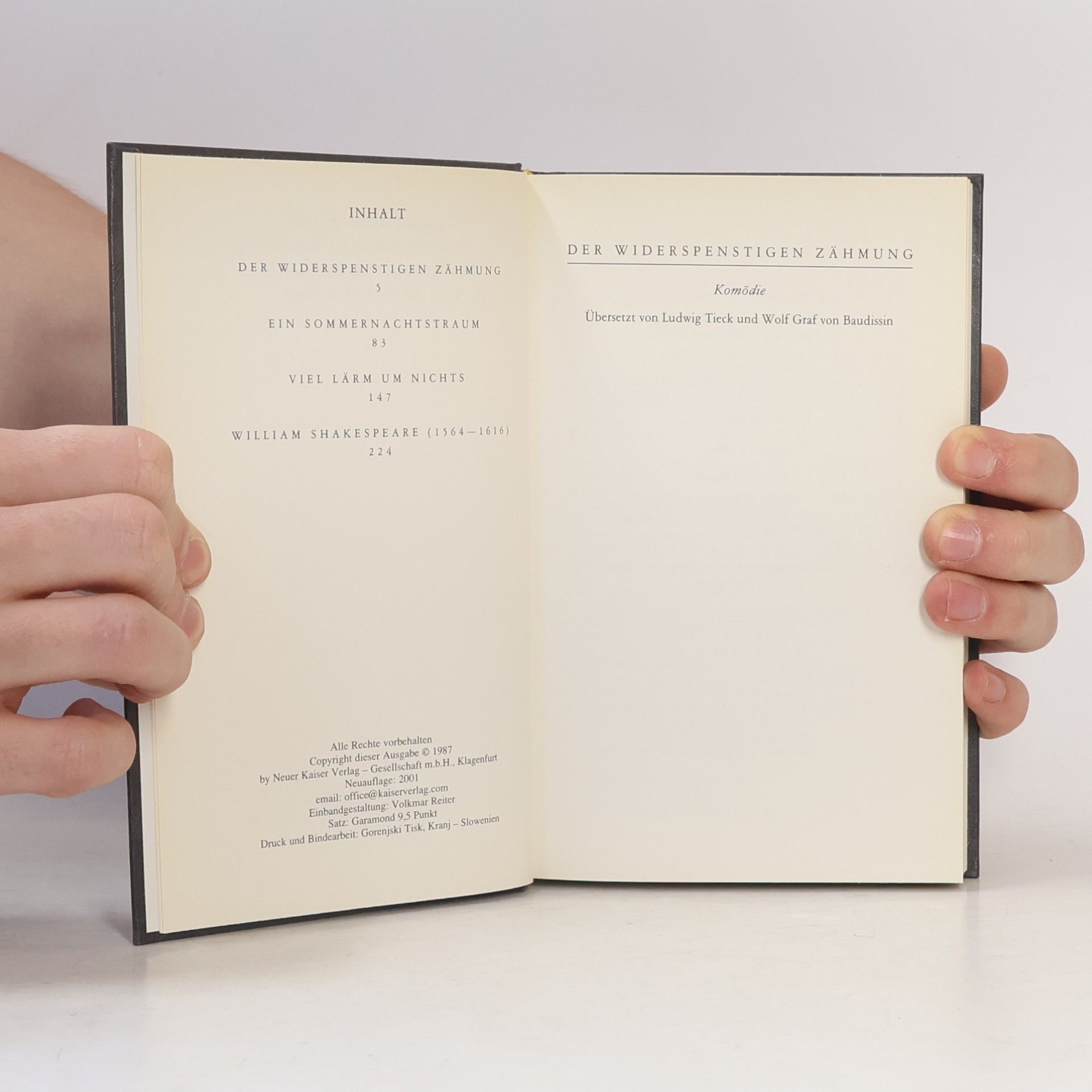 William Shakespeare Ein Sommernachtstraum. Der Widerspenstigen Zähmung. Viel Lärm um Nichts