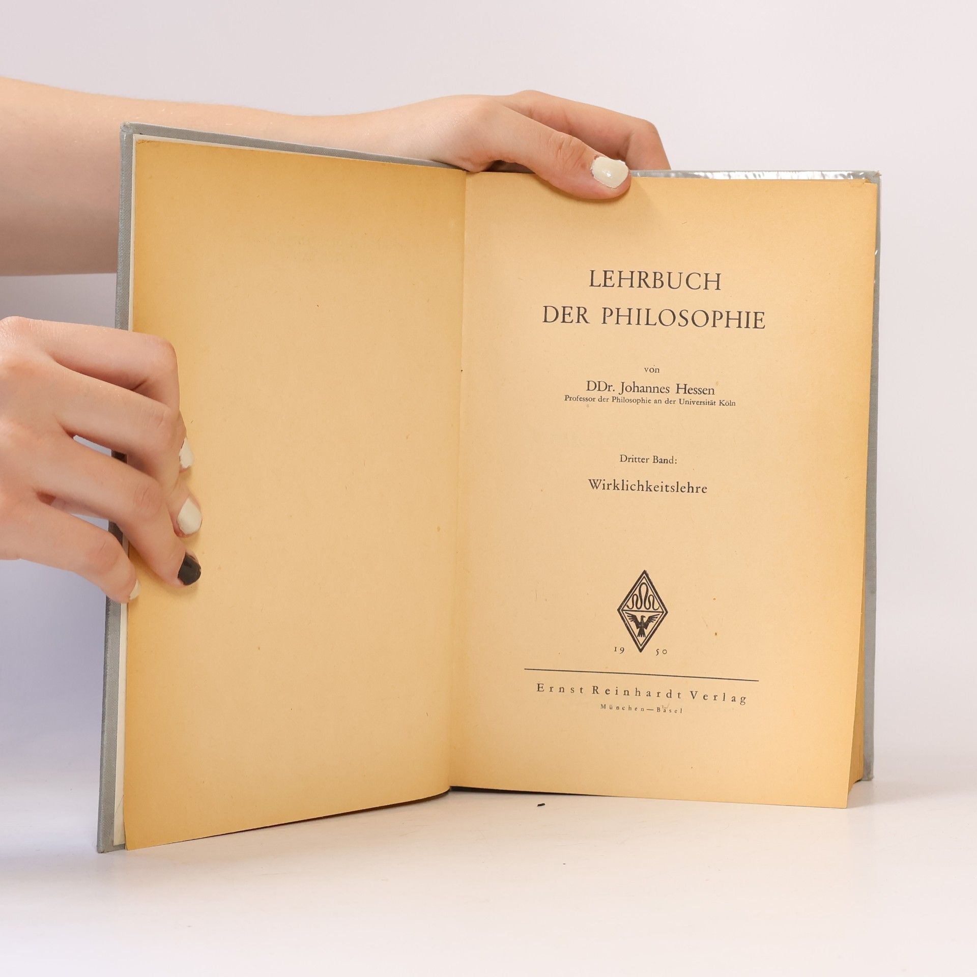 Johannes Hessen Lehrbuch der Philosophie