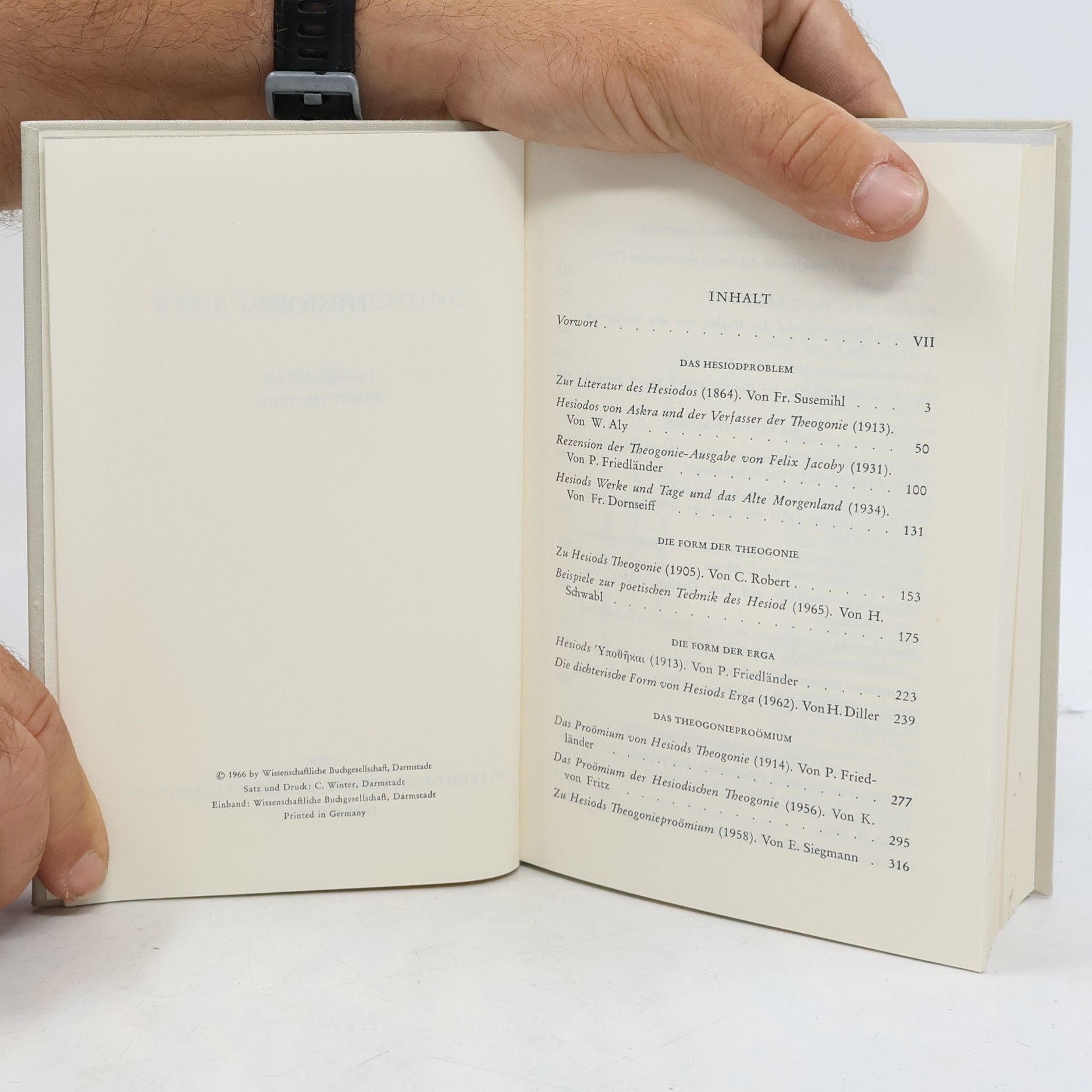 Autorenkollektiv Wege der Forschung XLIV. Hesiod