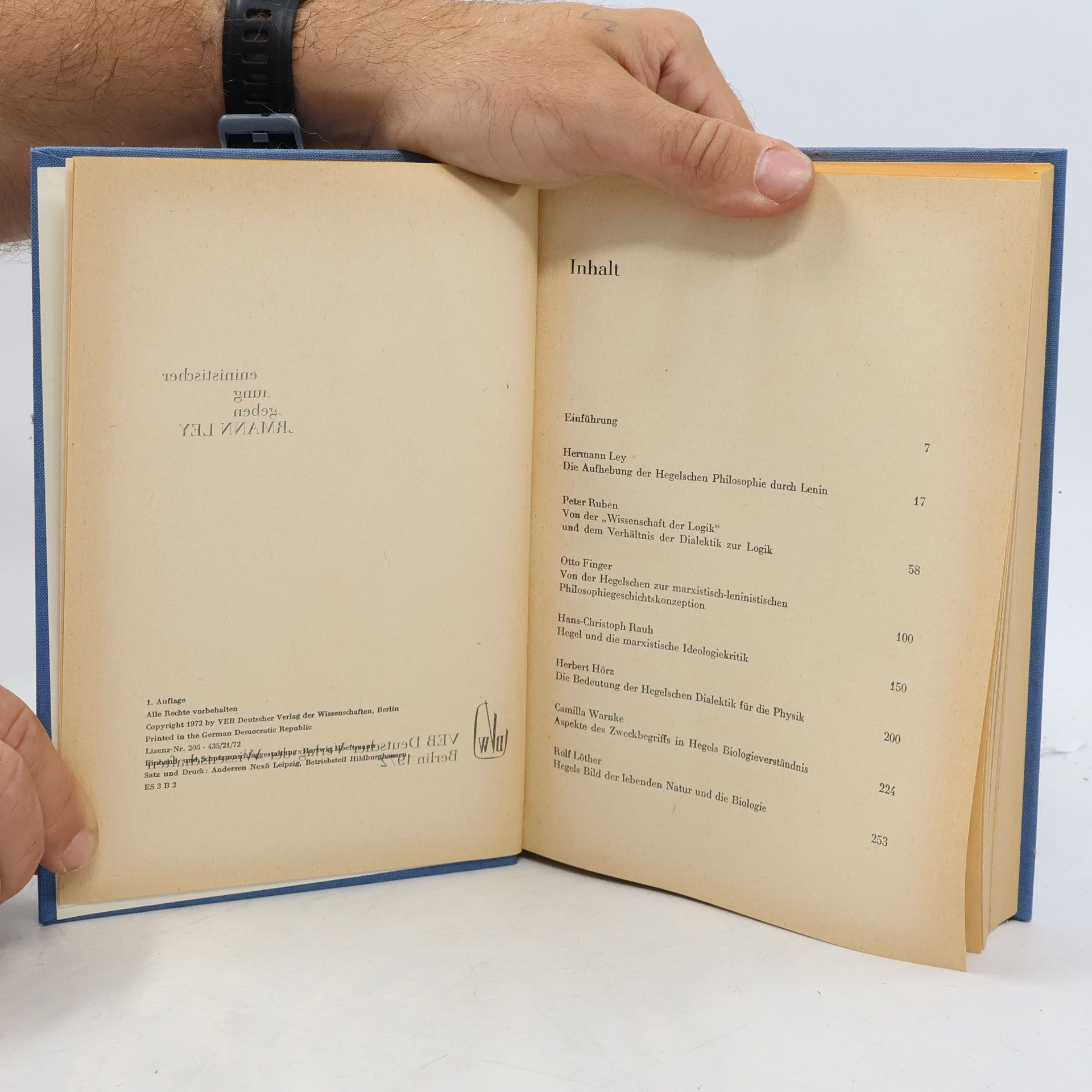 Hermann Ley Zum Hegelverständnis unserer Zeit