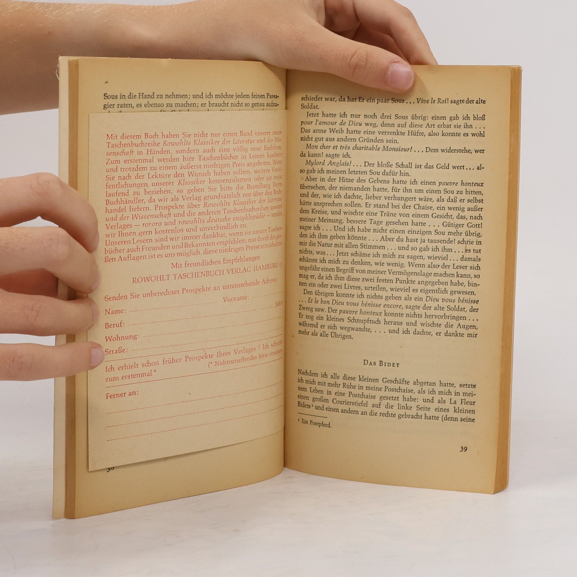 Laurence Sterne Empfindsame Reise
