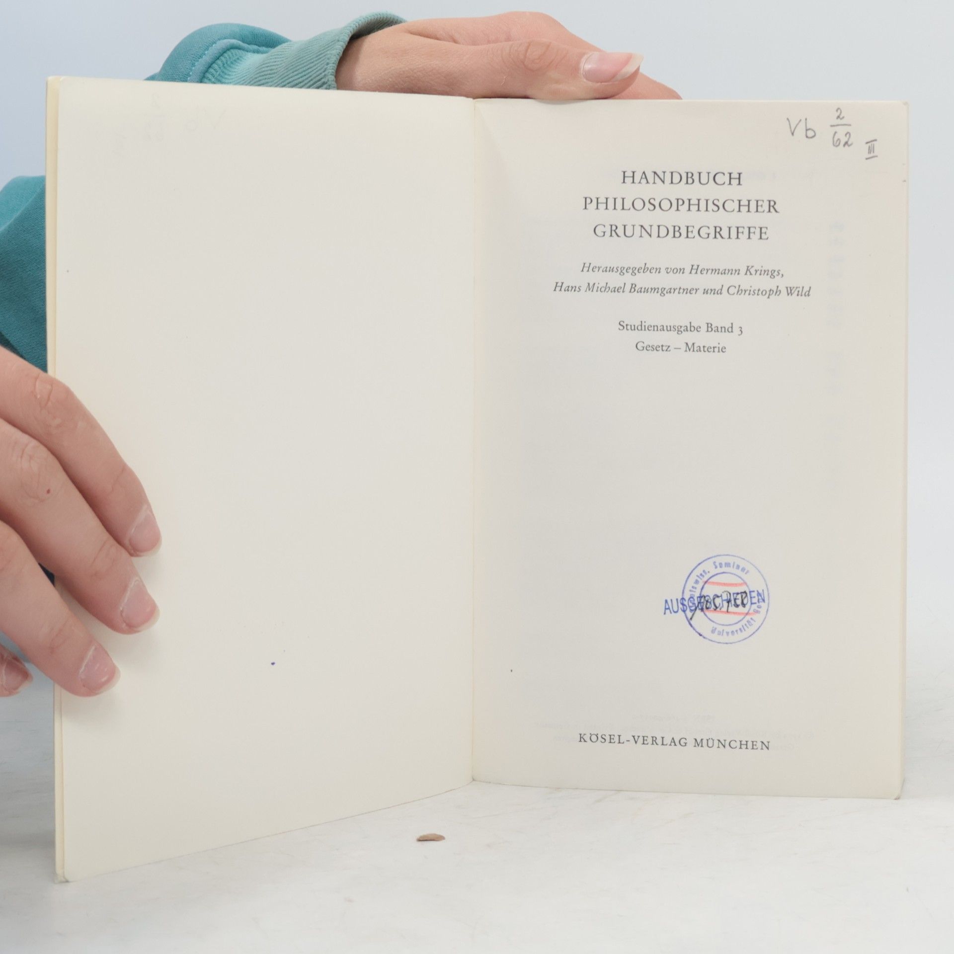 Hermann Krings Handbuch philosophischer Grundbegriffe 3