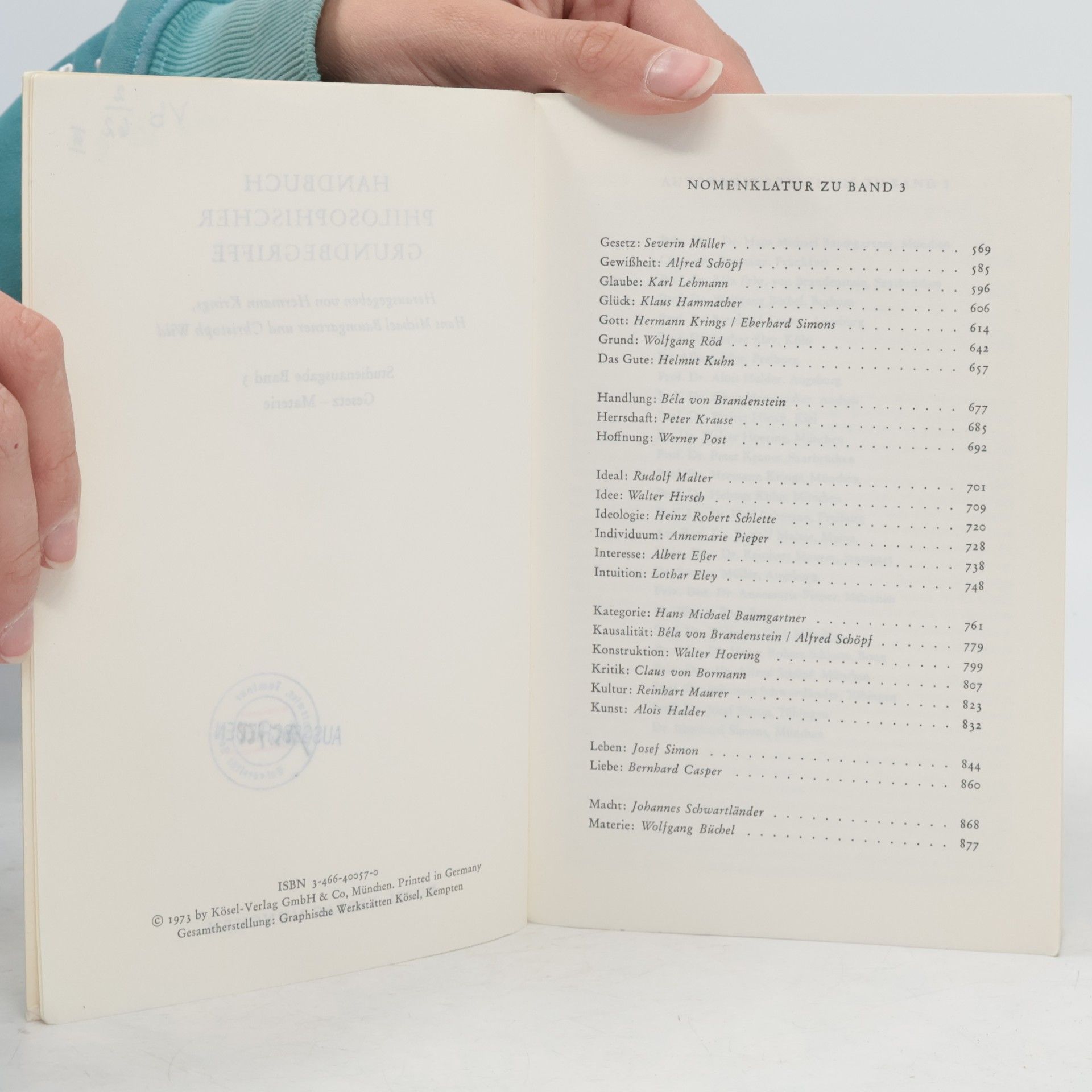 Hermann Krings Handbuch philosophischer Grundbegriffe 3