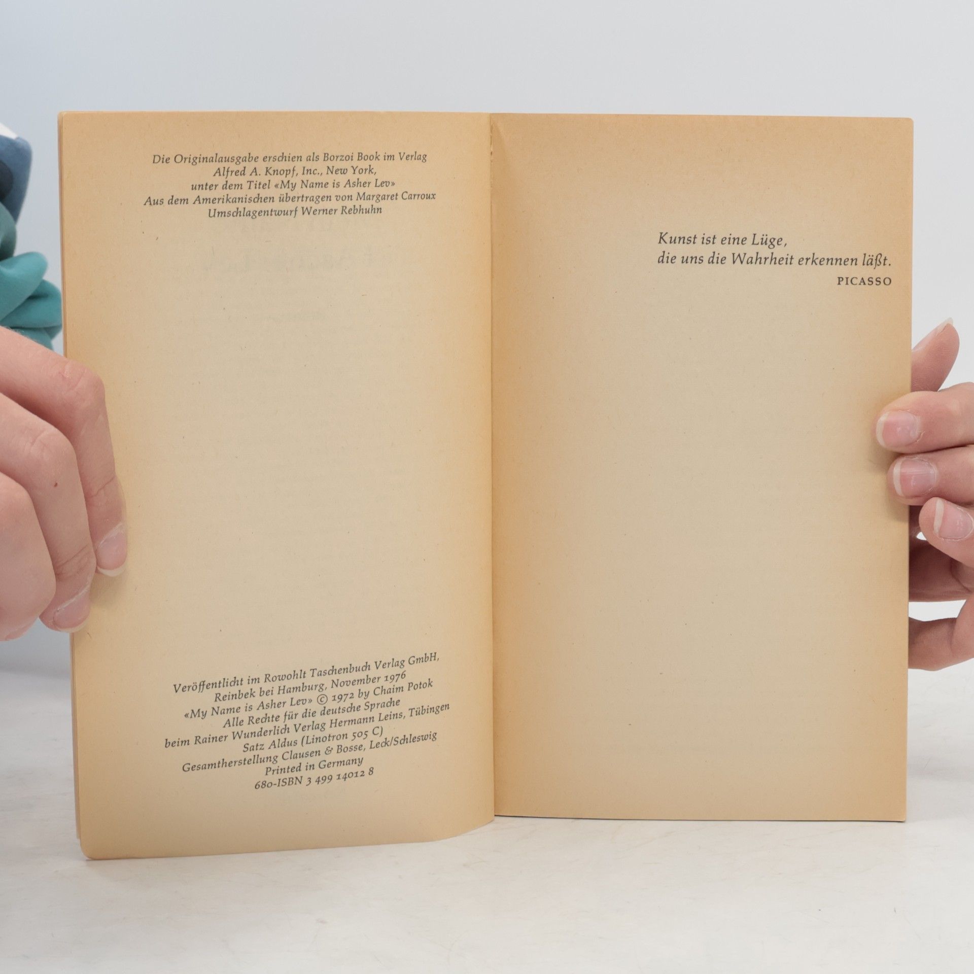 Chaim Potok Mein Name ist Ascher Lev