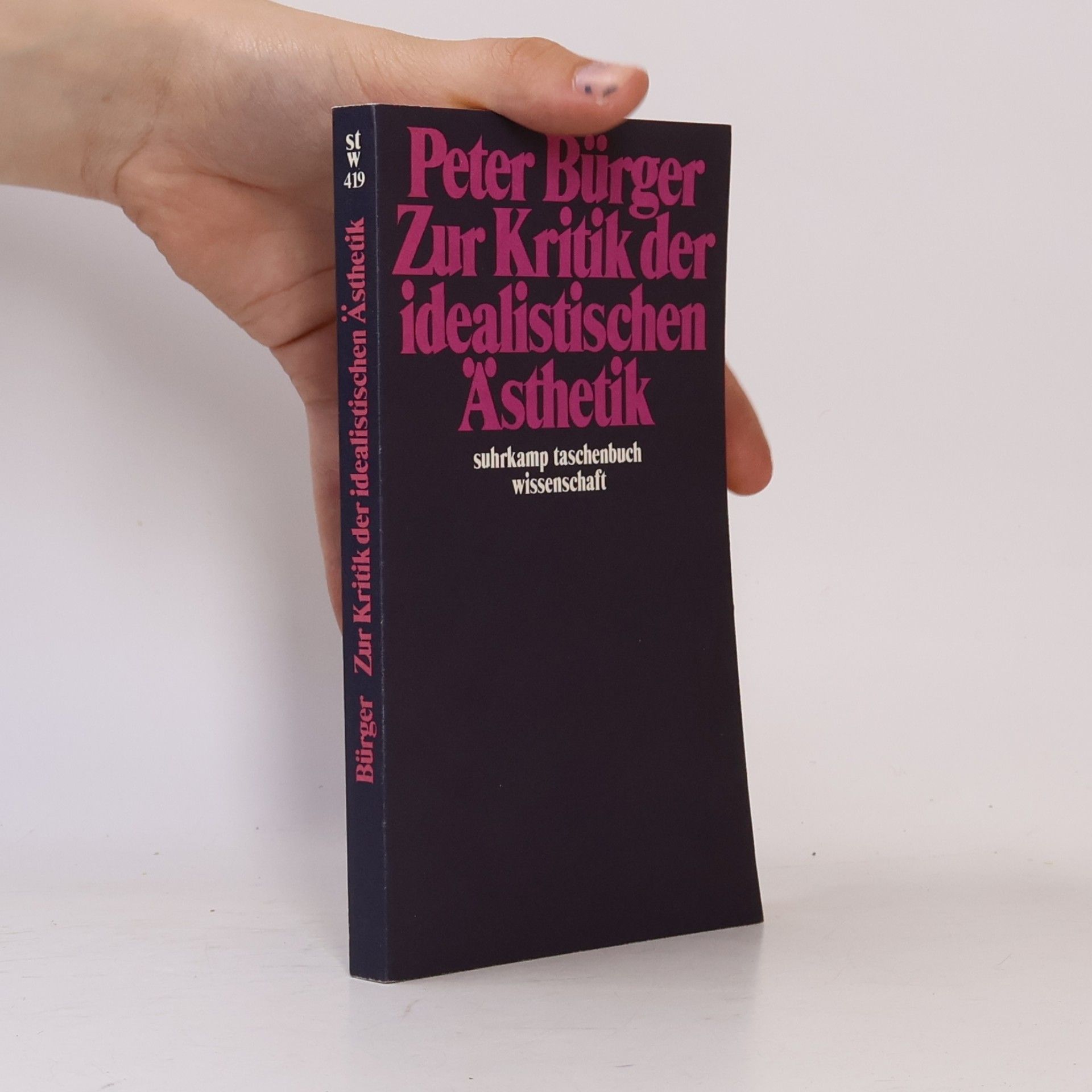 Peter Bürger Suhrkamp Taschenbuch Wissenschaft - 419: Zur Kritik der idealistischen Ästhetik