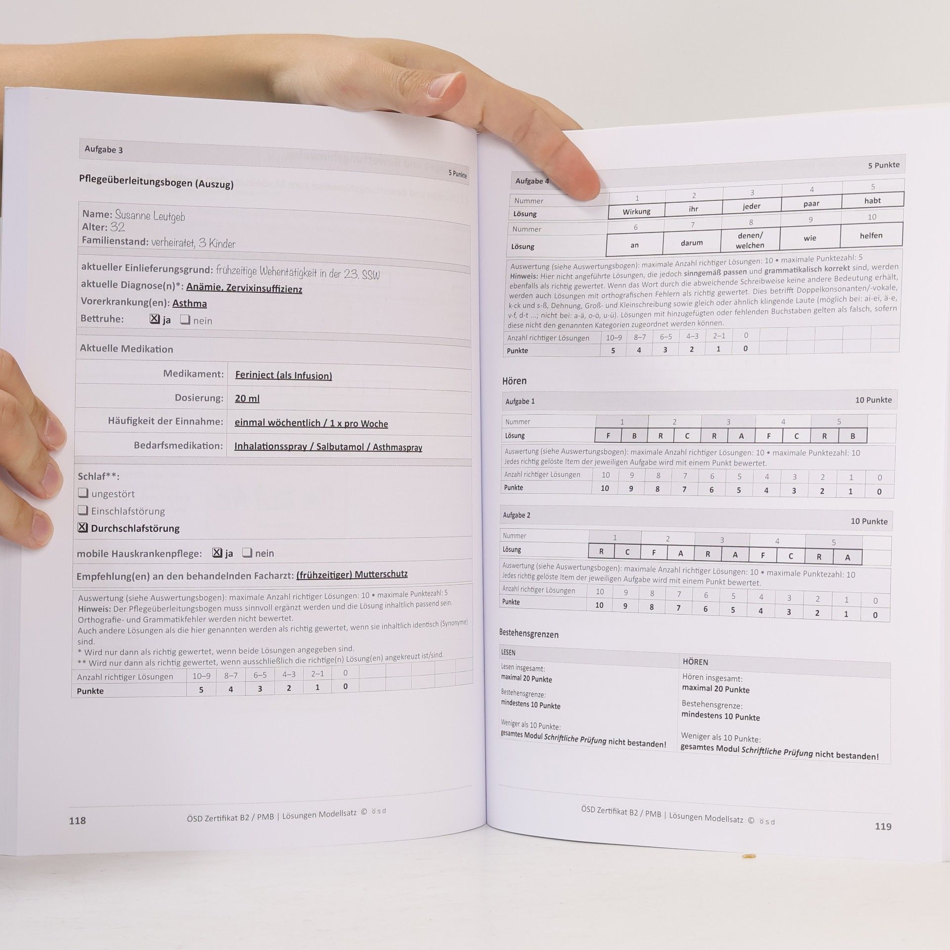 Verein ÖSD ÖSD ZB2/PMB Übungsmaterialien Band 1: ÖSD Zertifikat B2 Pflege und medizinische Berufe
