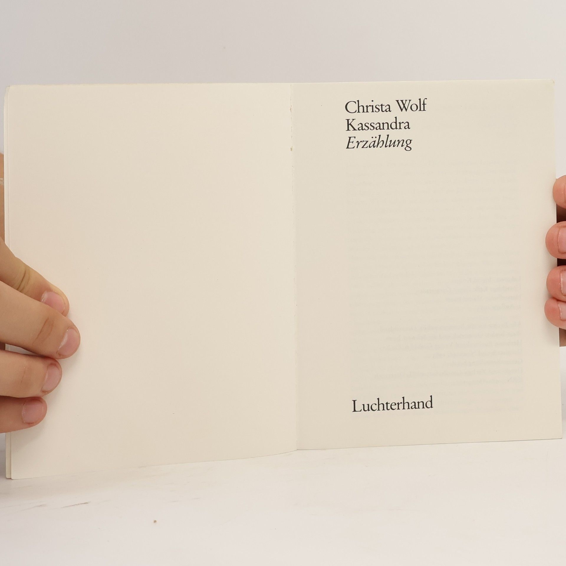 Christa Wolf Kassandra Erzählung Luchterhand