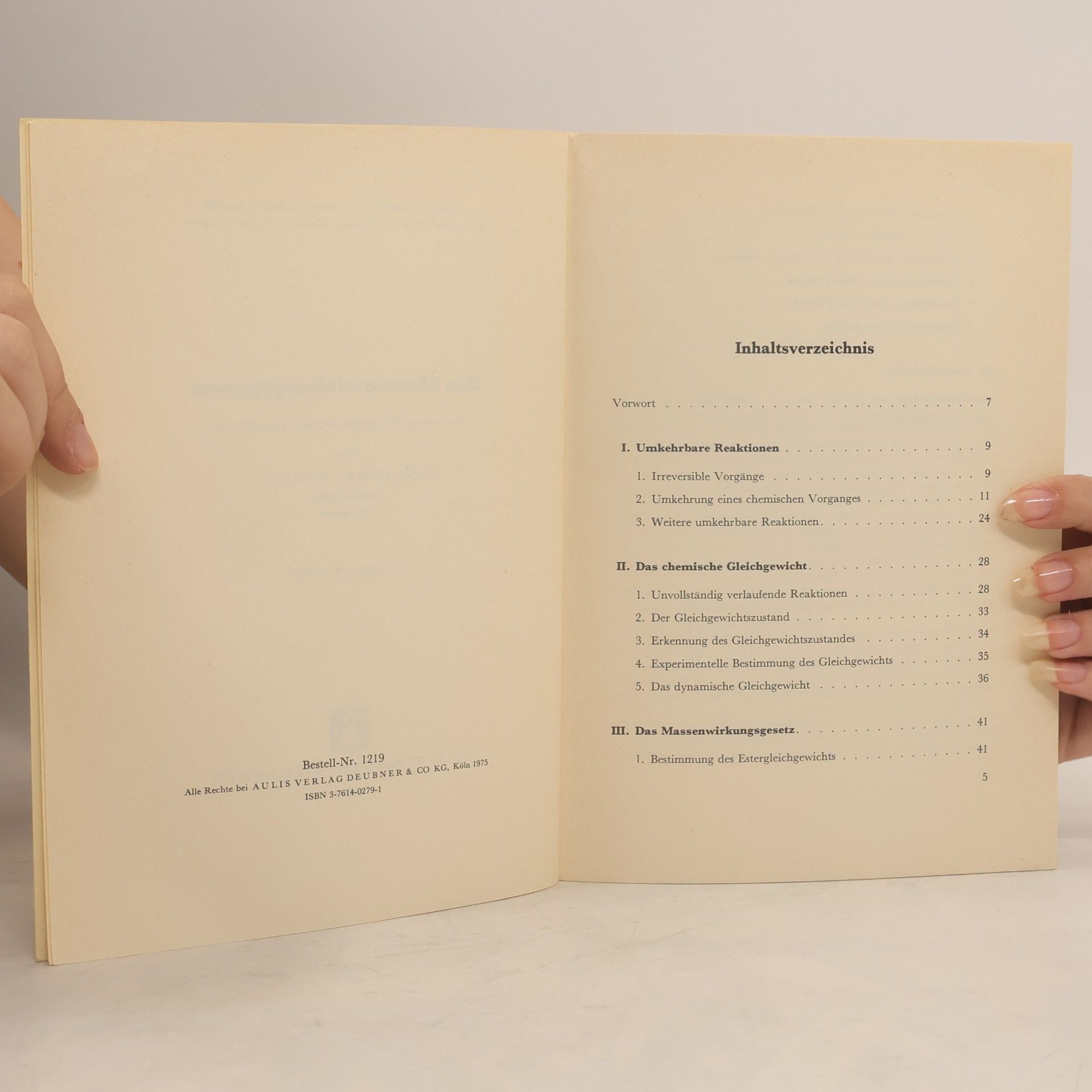 Hans-Georg Winkler Praxis Schriftenreihe Chemie - 20: Das Massenwirkungsgesetz. Das chemische Gleichgewicht und seine Gesetzmässigkeiten