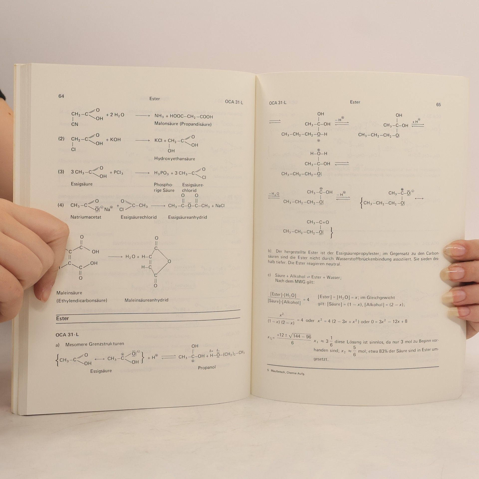 Karl Eugen Maulbetsch Chemie-Aufgaben