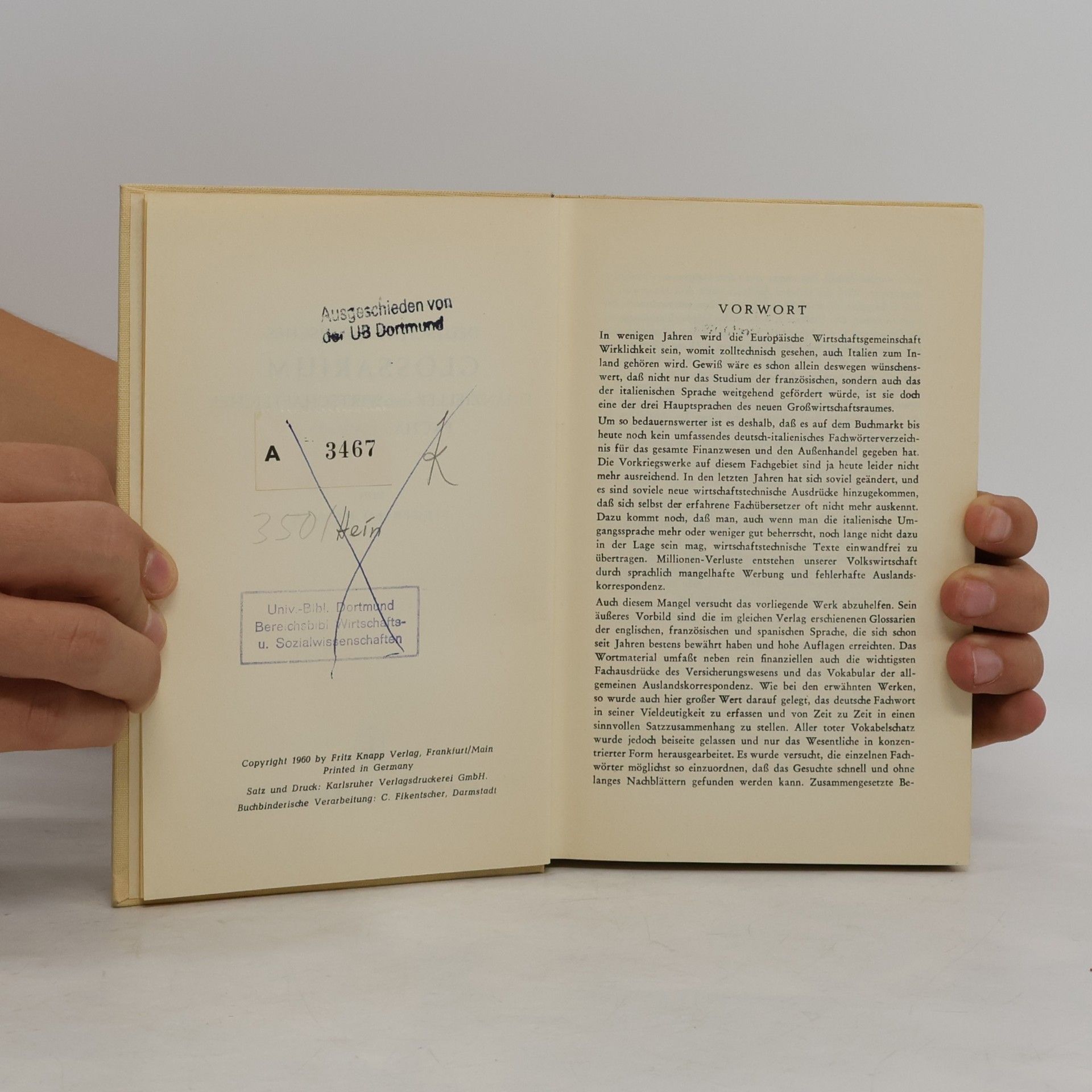 Siegfried Heinze Deutsch-italienisches Glossarium finanzieller und wirtschaftlicher Fachausdrücke