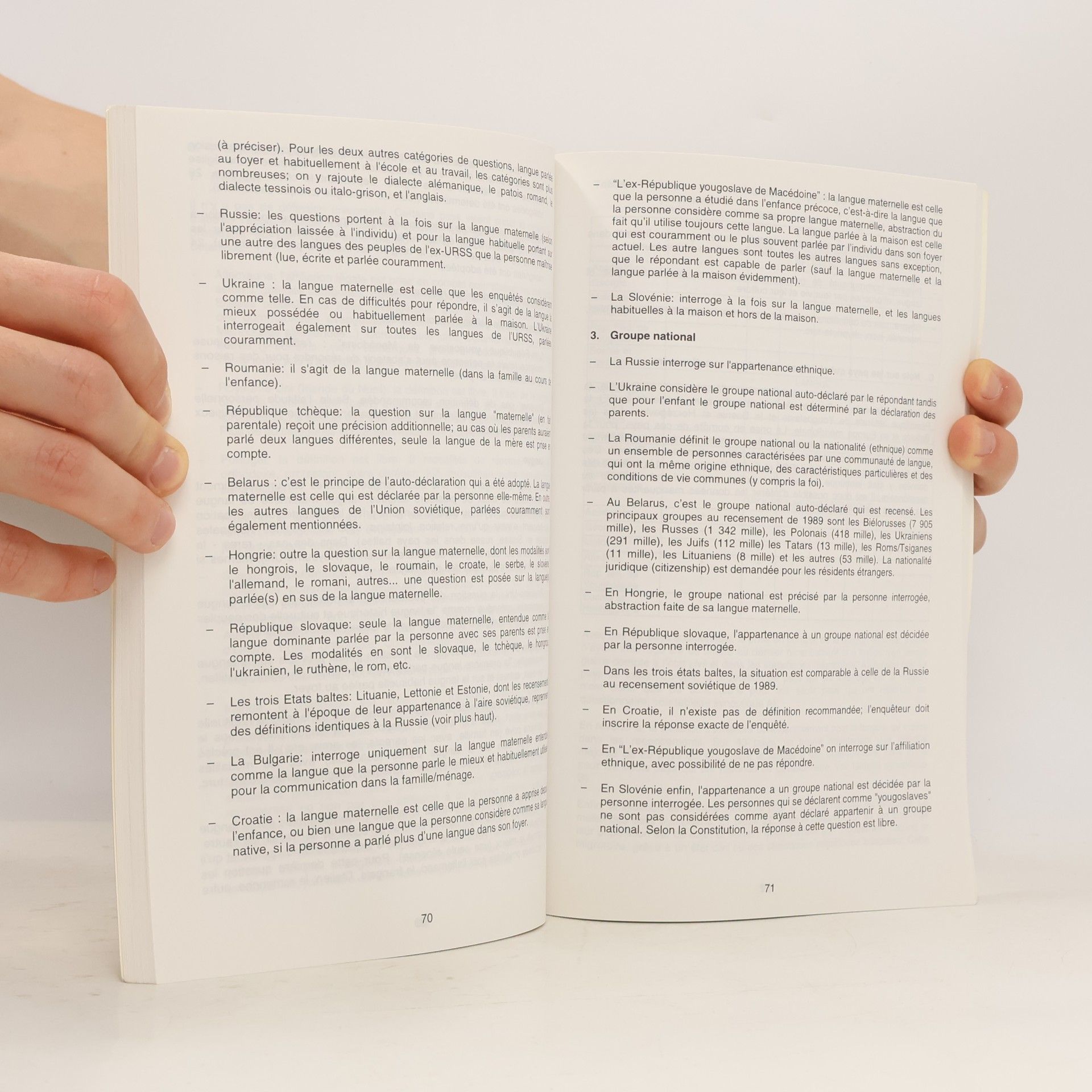 Werner Haug Études démographiques n° 30 - 1: Les caractéristiques démographiques des minorités nationales dans certains États européens