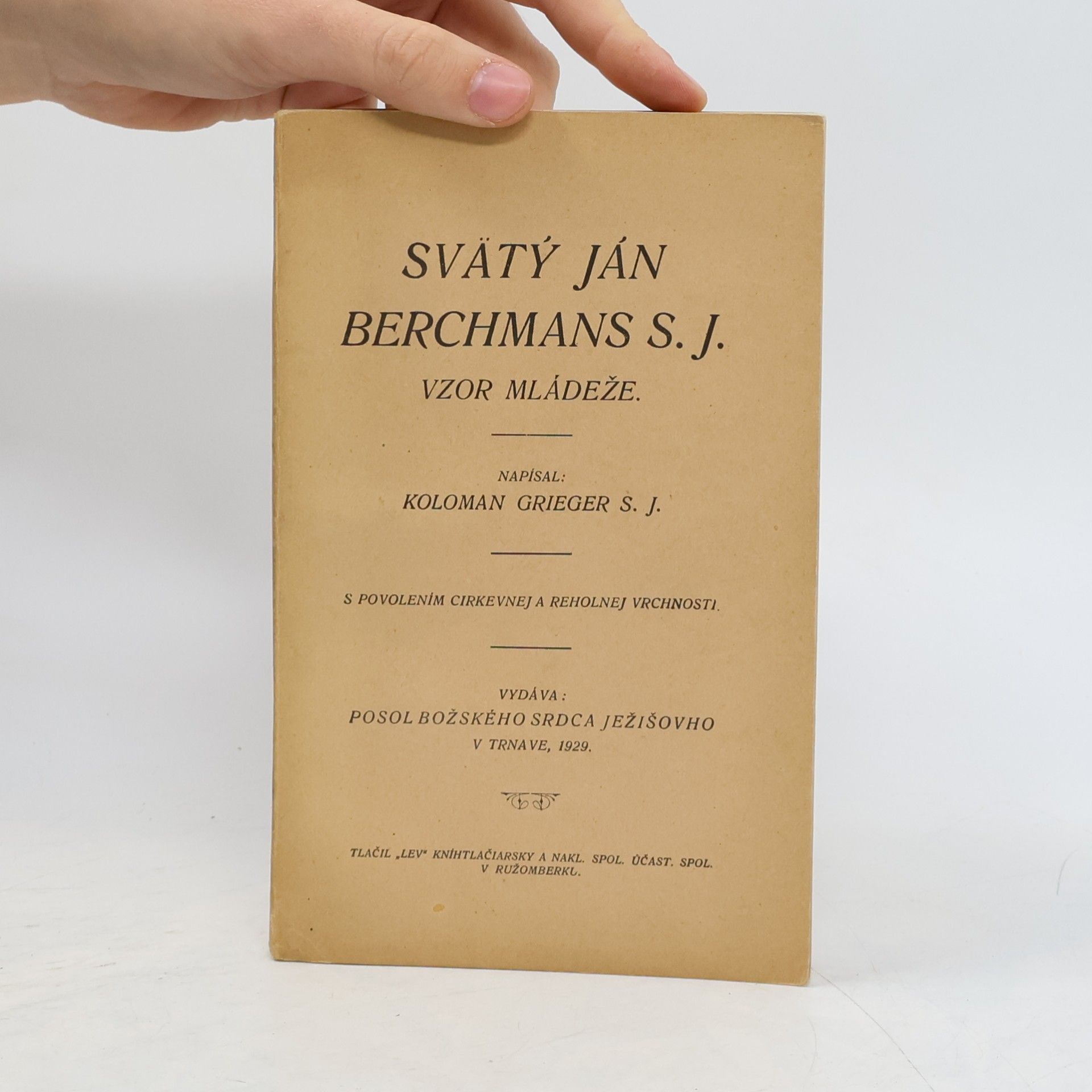 Koloman Grieger Svätý Ján Berchmans S.J.