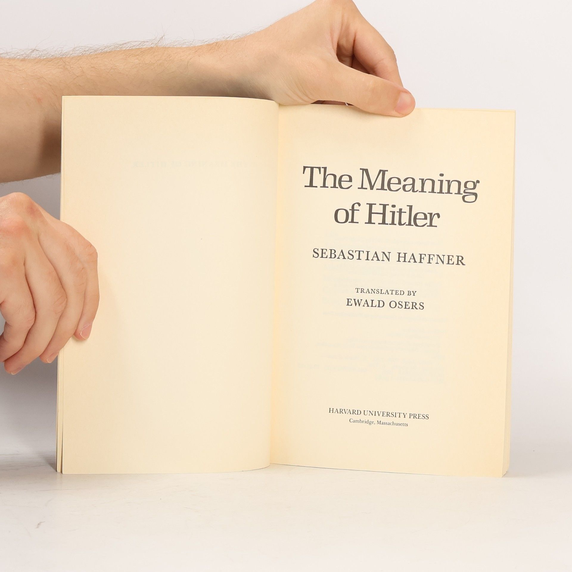 Sebastian Haffner The Meaning of Hitler