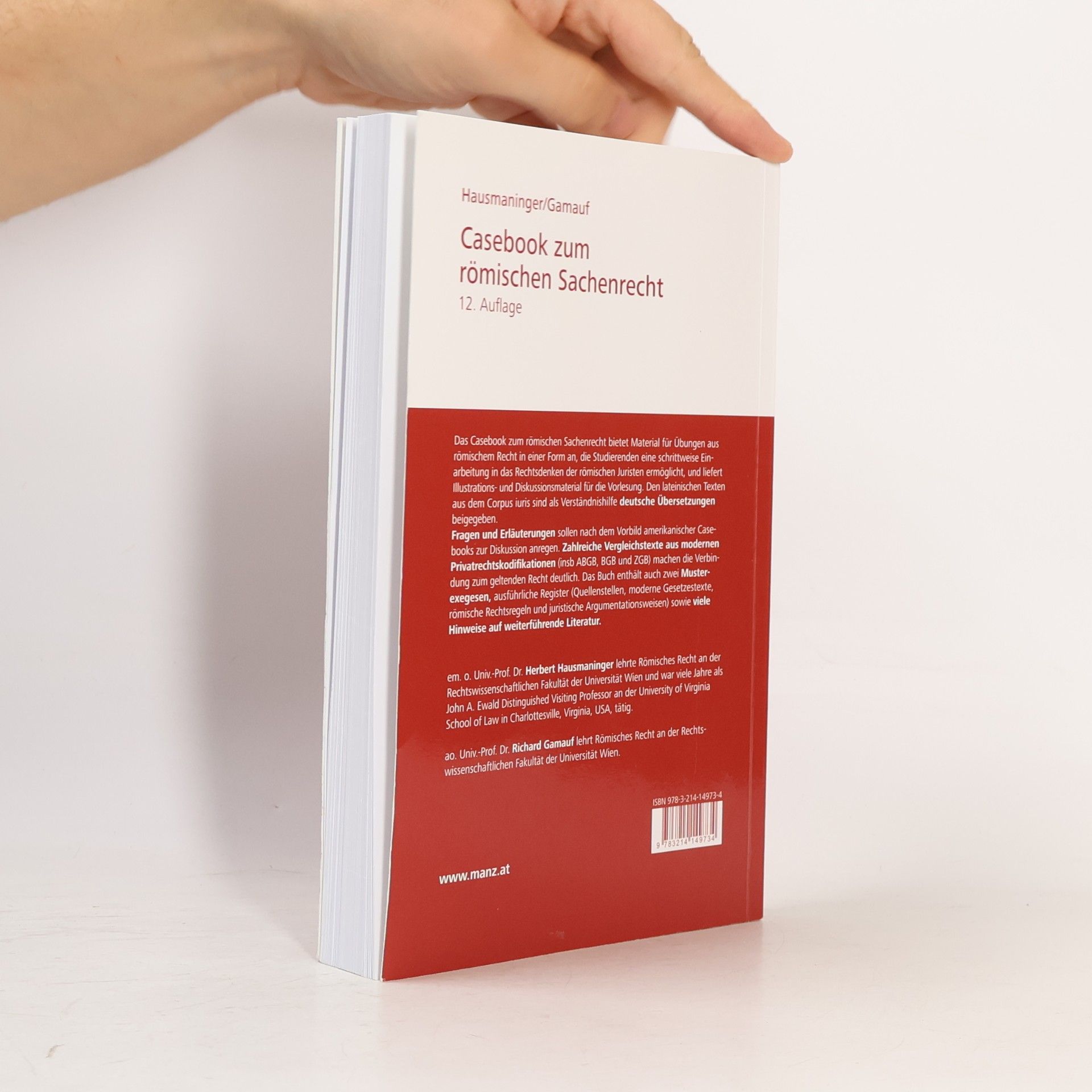 Herbert Hausmaninger Casebook zum römischen Sachenrecht