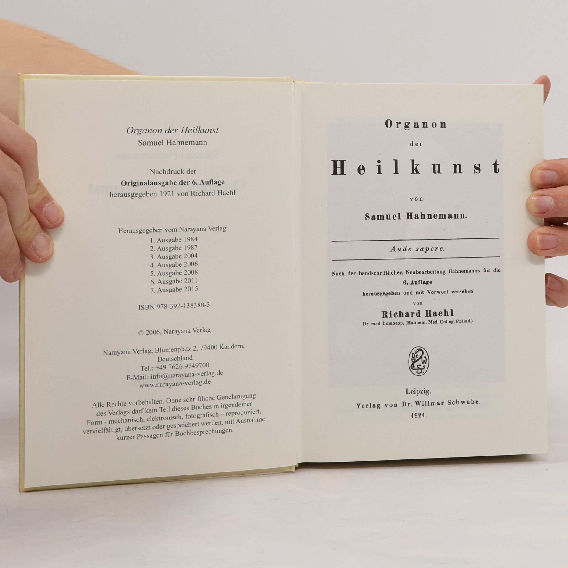 Samuel Hahnemann Organon der Heilkunst