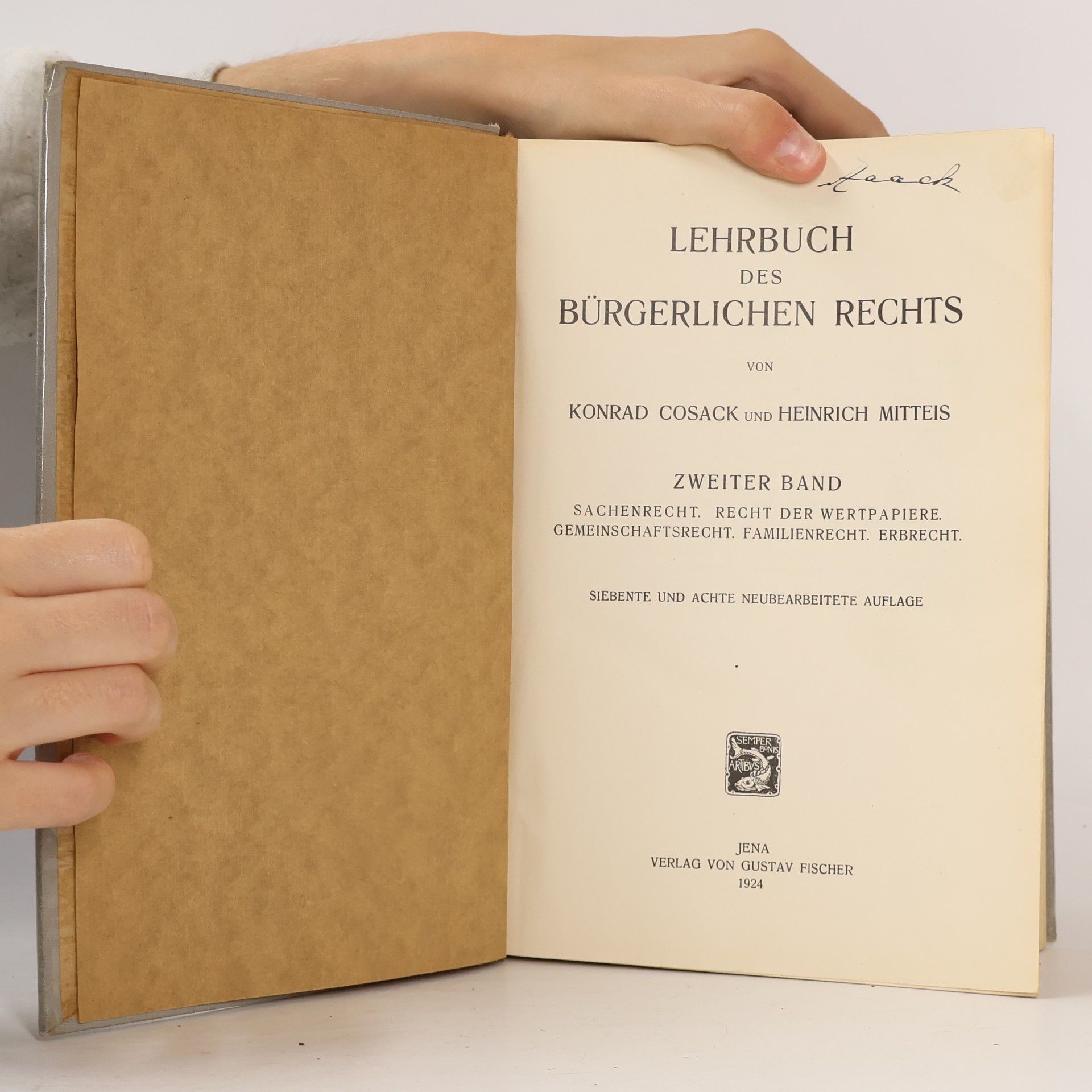 Konrad Cosack Lehrbuch des bürgerlichen Rechts. Zweiter Band