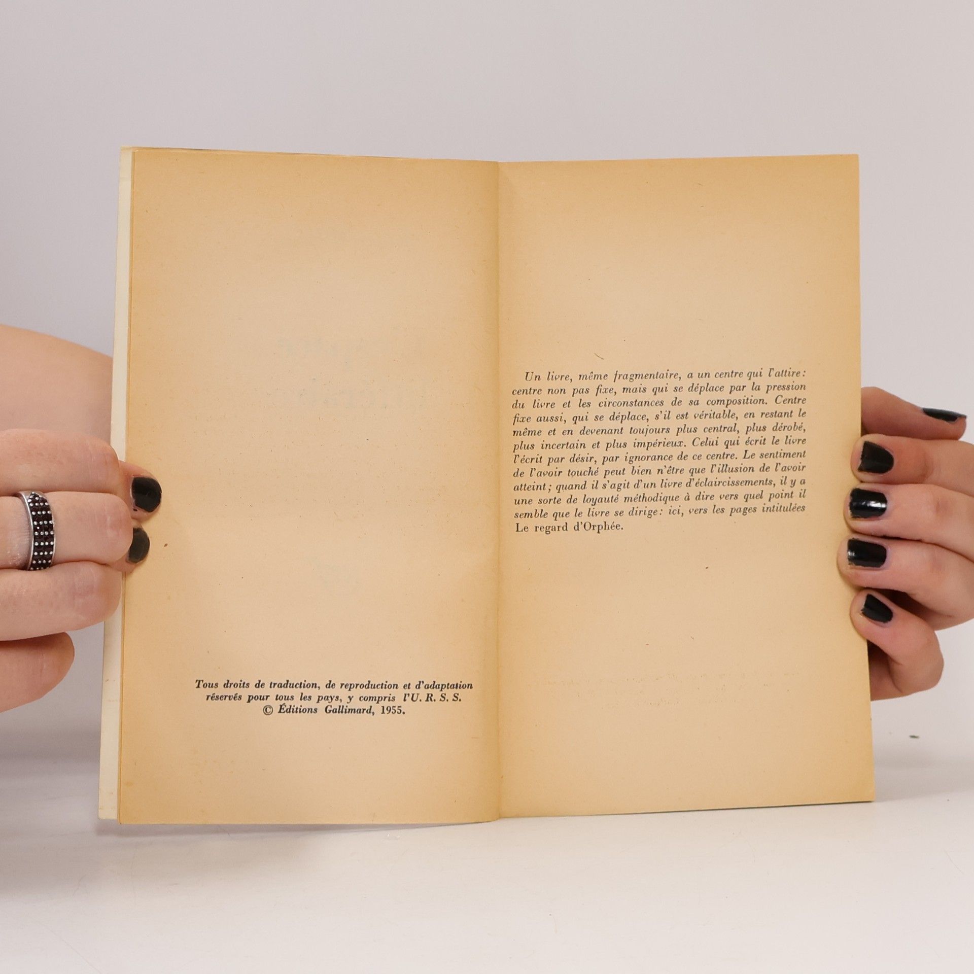 Maurice Blanchot L'espace littéraire