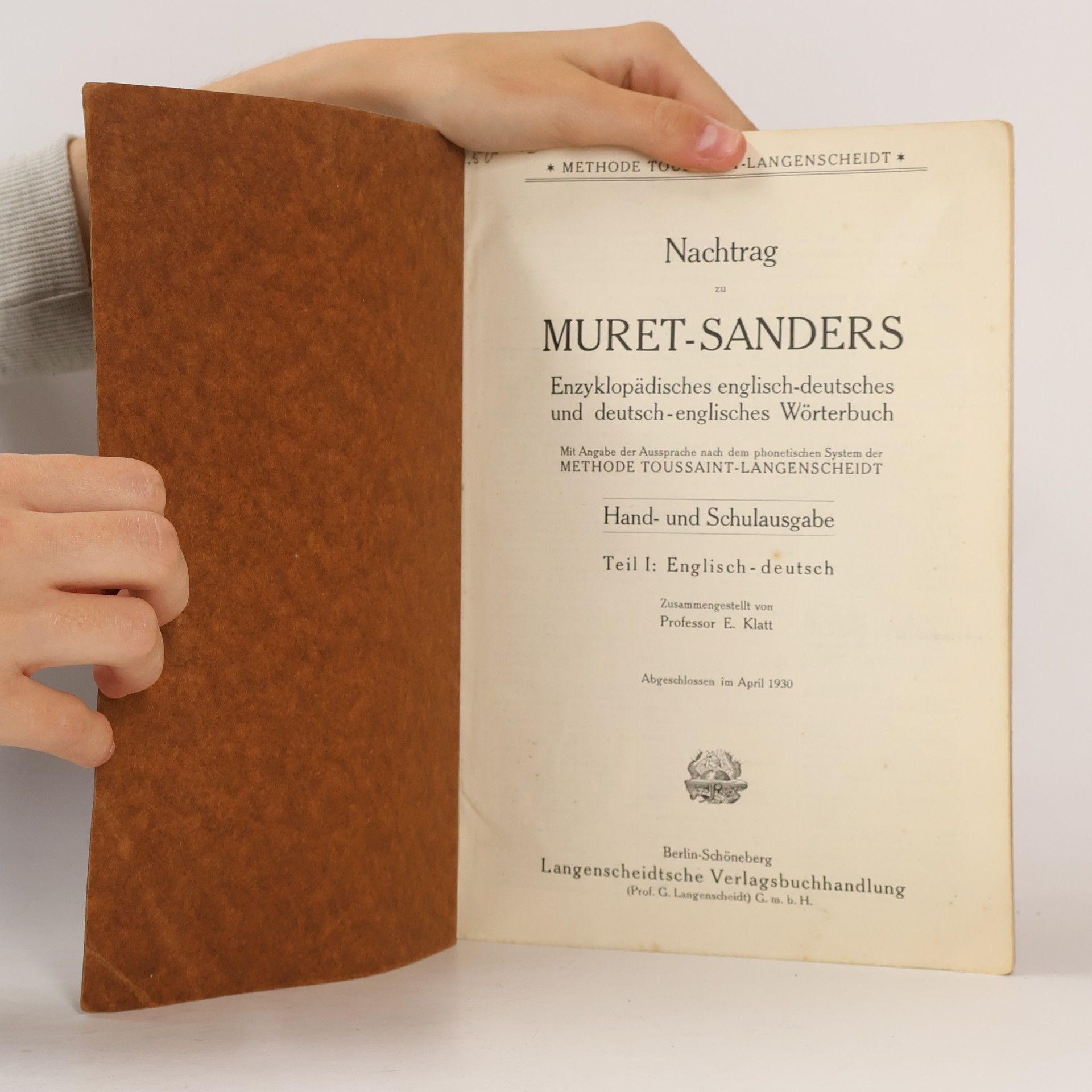 Various authors Muret-Sanders Enzyklopädisches Englisch-Deutsches und Deutsch-Englisches Wörterbuch I.