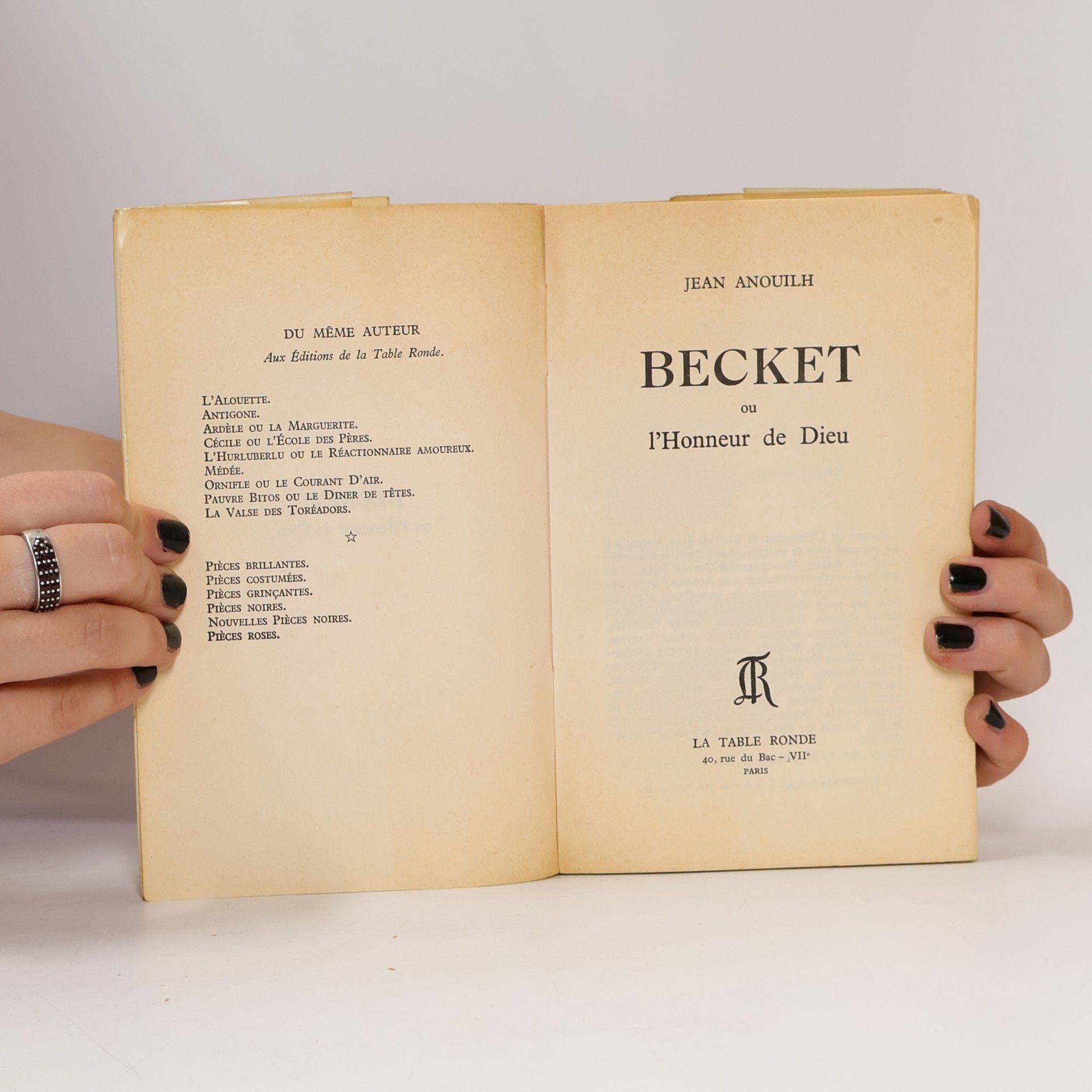 Jean Anouilh Becket ou L'Honneur de Dieu