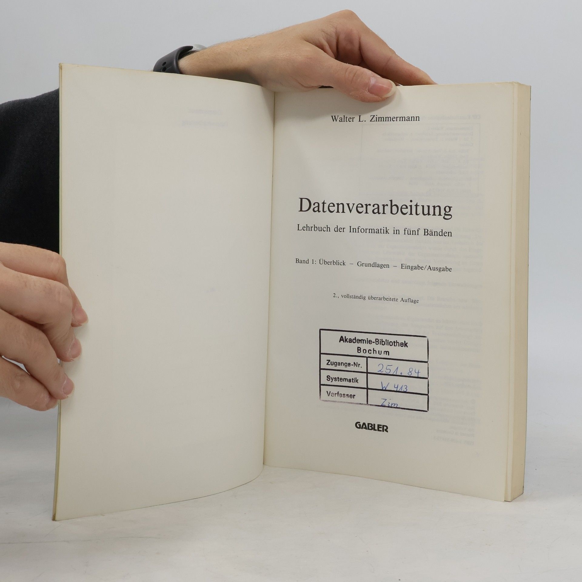 Walter L. Zimmermann Gabler Lehrbuch - 1: Datenverarbeitung