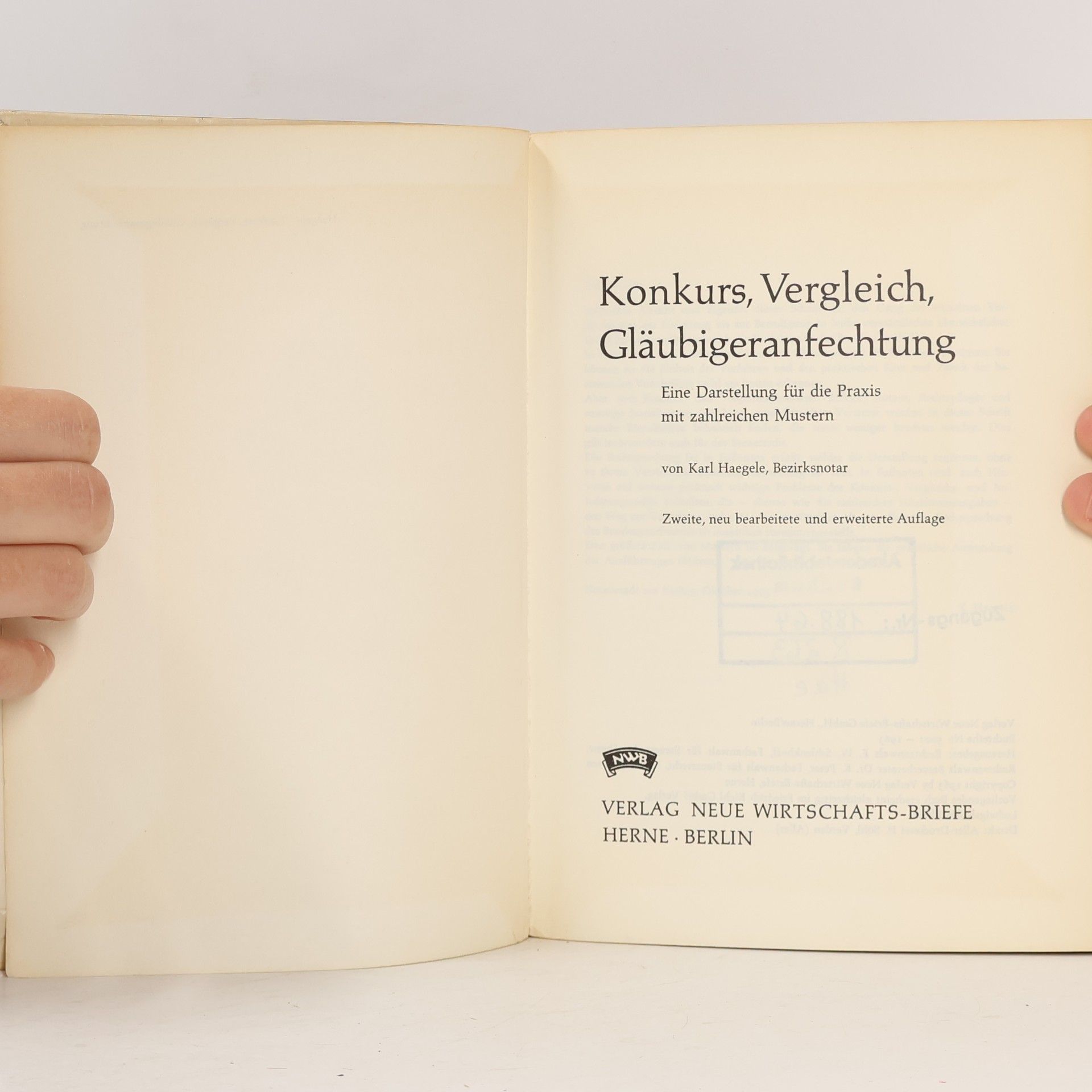 Karl Haegele Konkurs, Vergleich, Gläubigeranfechtung