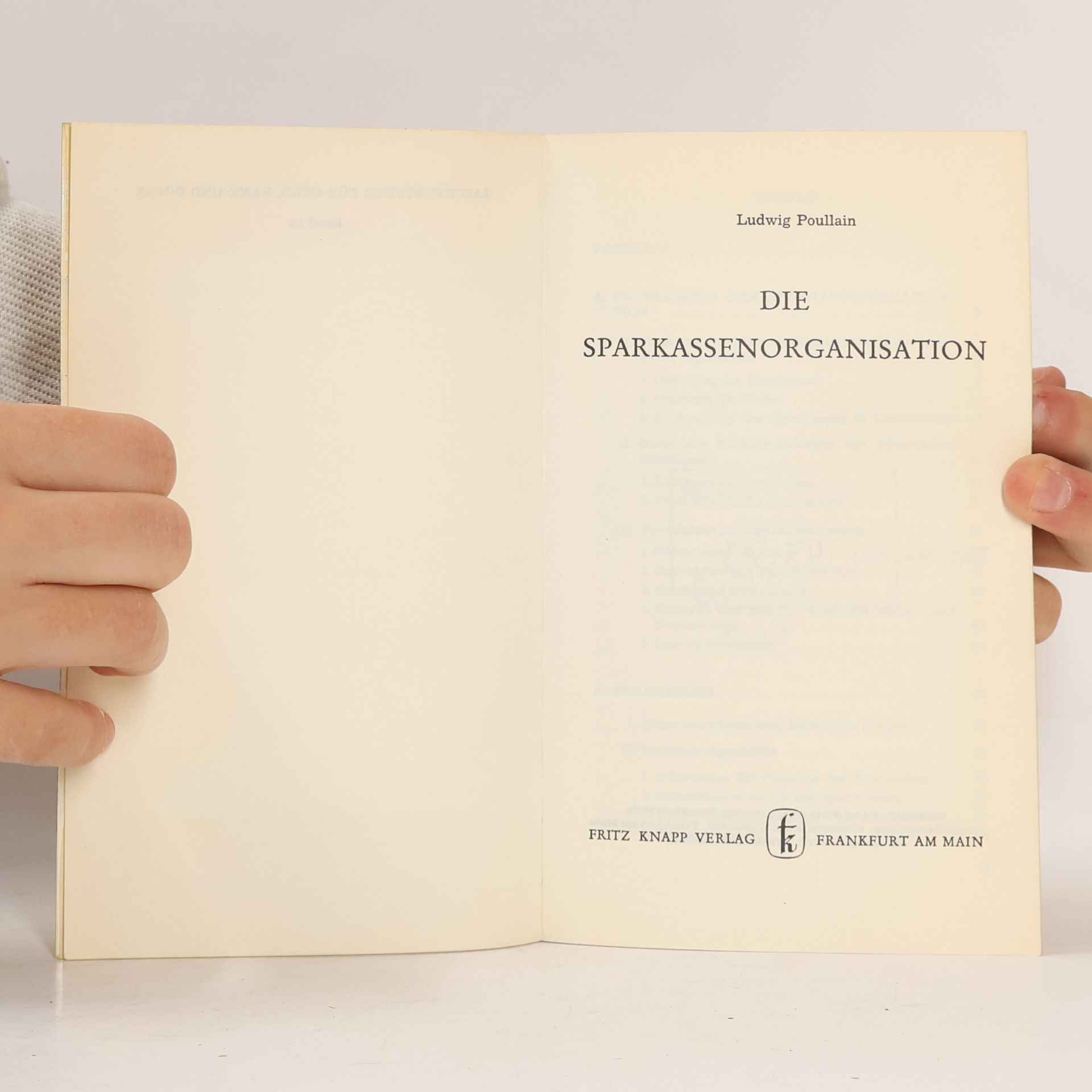 Ludwig Poullain Die Sparkassenorganisation.