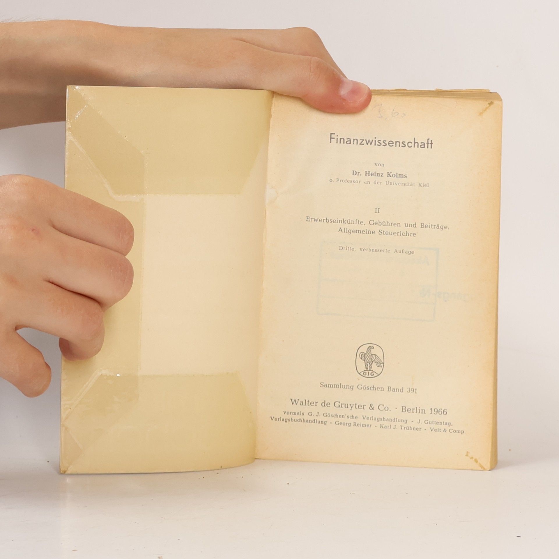 Heinz Kolms Finanzwissenschaft II