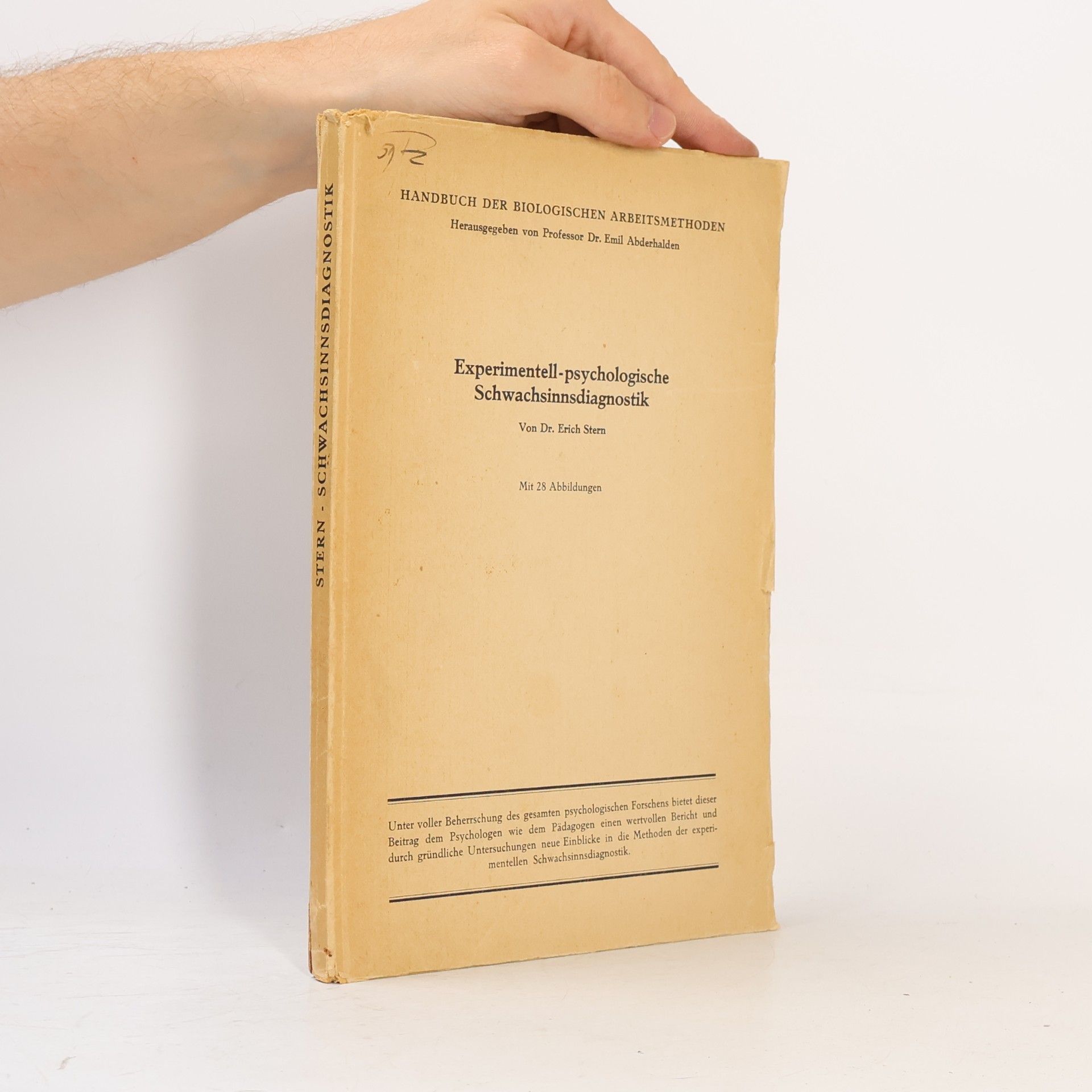 Erich Stern Experimentell-psychologische Schwachsinnsdiagnostik