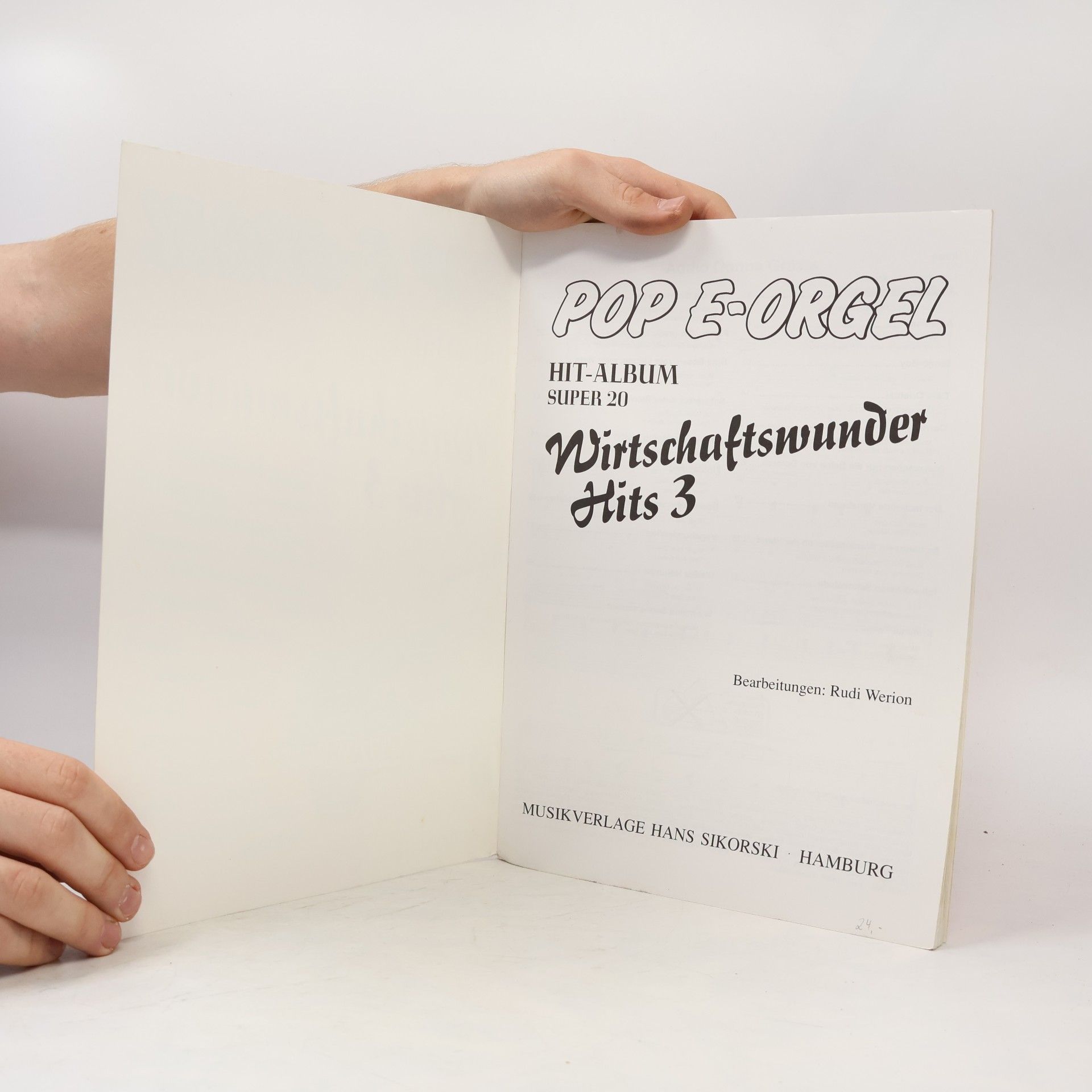 Various authors Pop E-Orgel. Hit-Album Sper 20