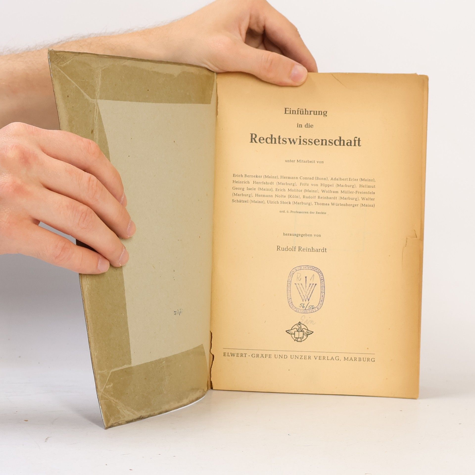 Rudolf Reinhardt Einführung in die Rechtswissenschaft