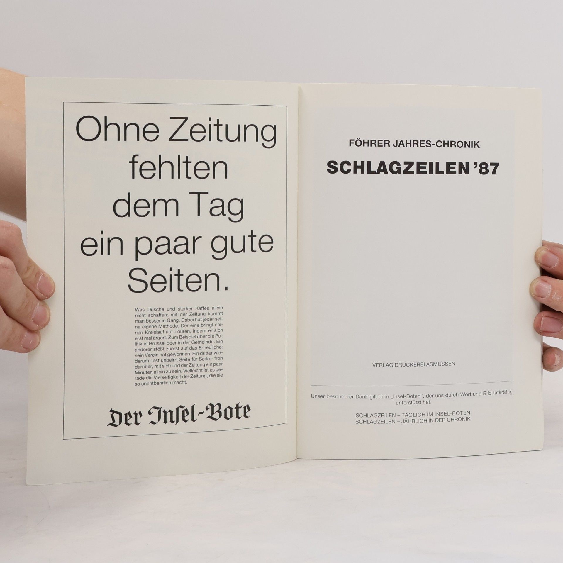 Various authors Föhrer Jahres-Chronik. Schlagzeilen '87