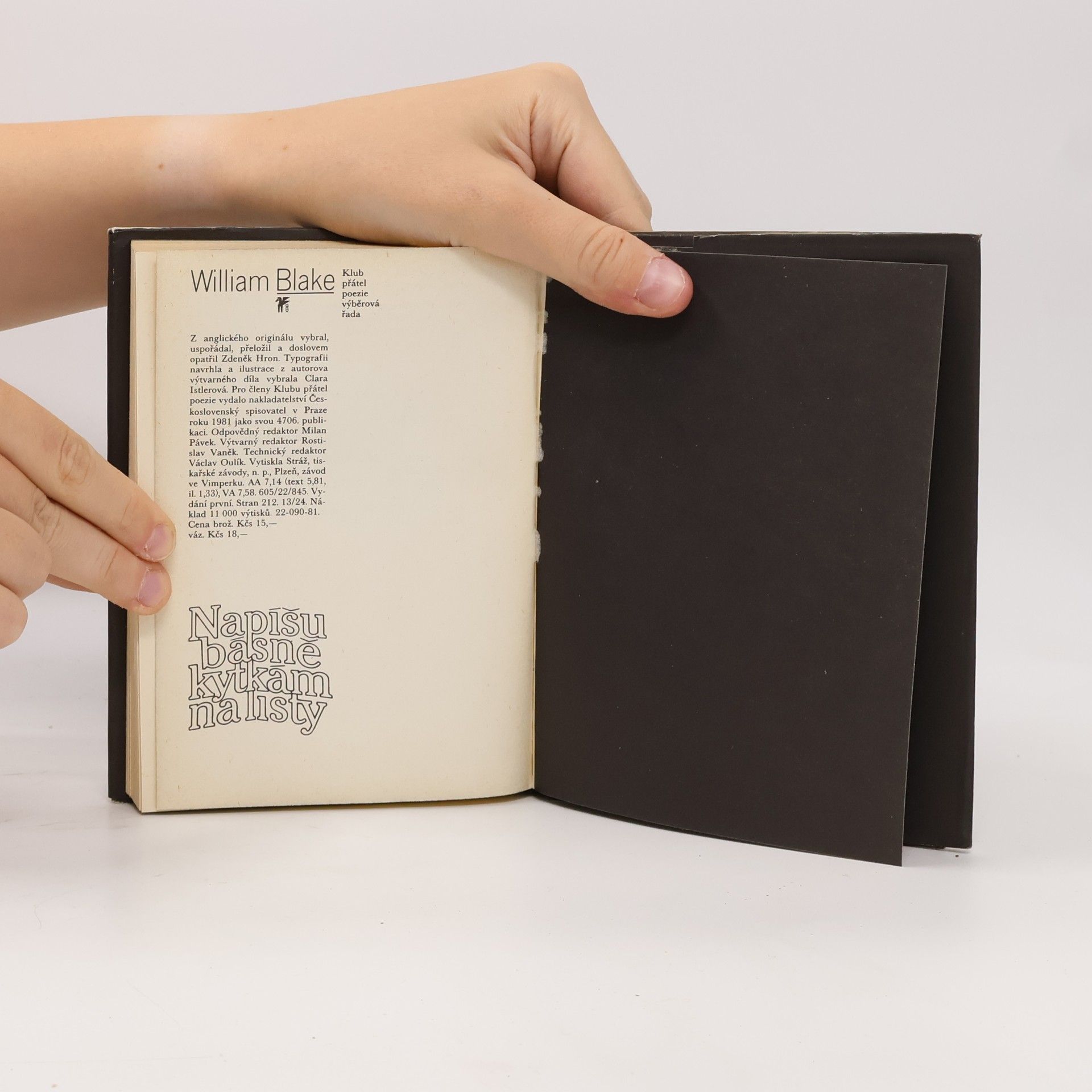 William Blake Napíšu básně kytkám na listy