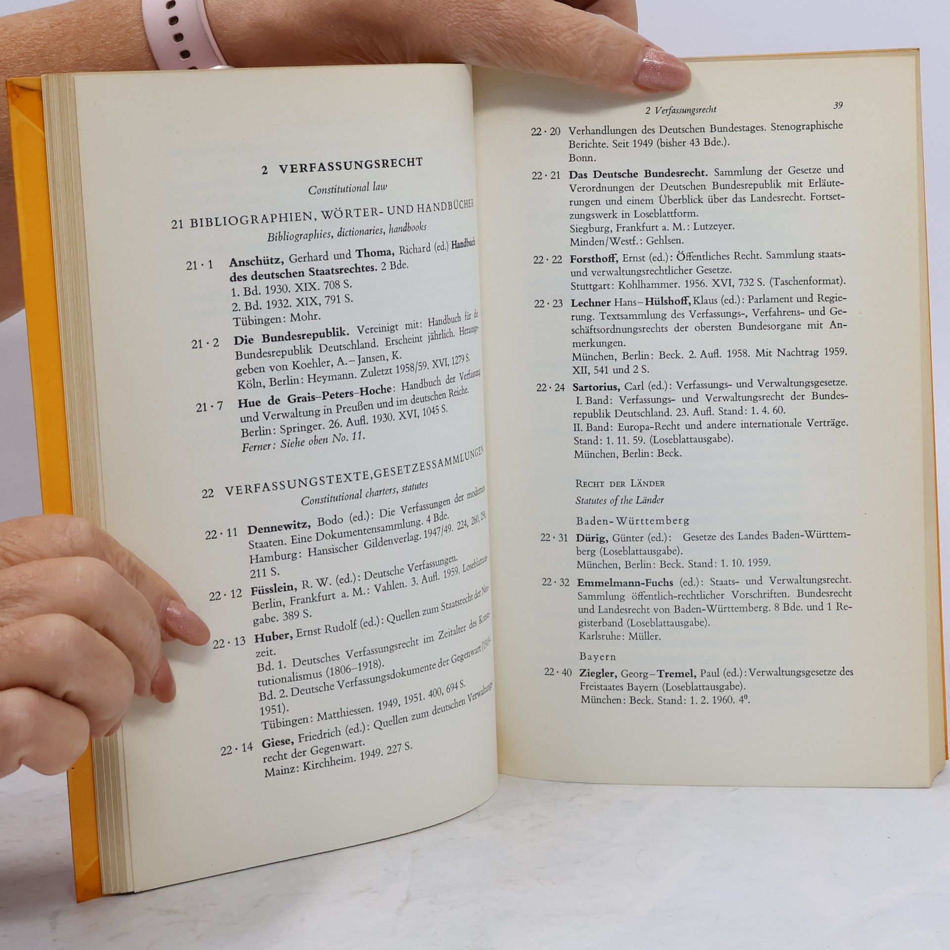 Hans Schneider Bibliographie zum öffentlichen Recht in der Bundesrepublik Deutschland