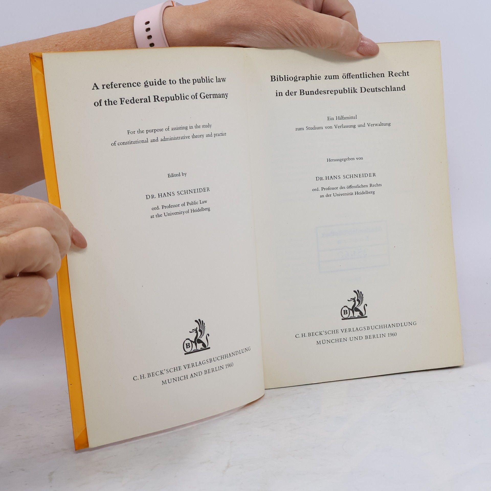 Hans Schneider Bibliographie zum öffentlichen Recht in der Bundesrepublik Deutschland