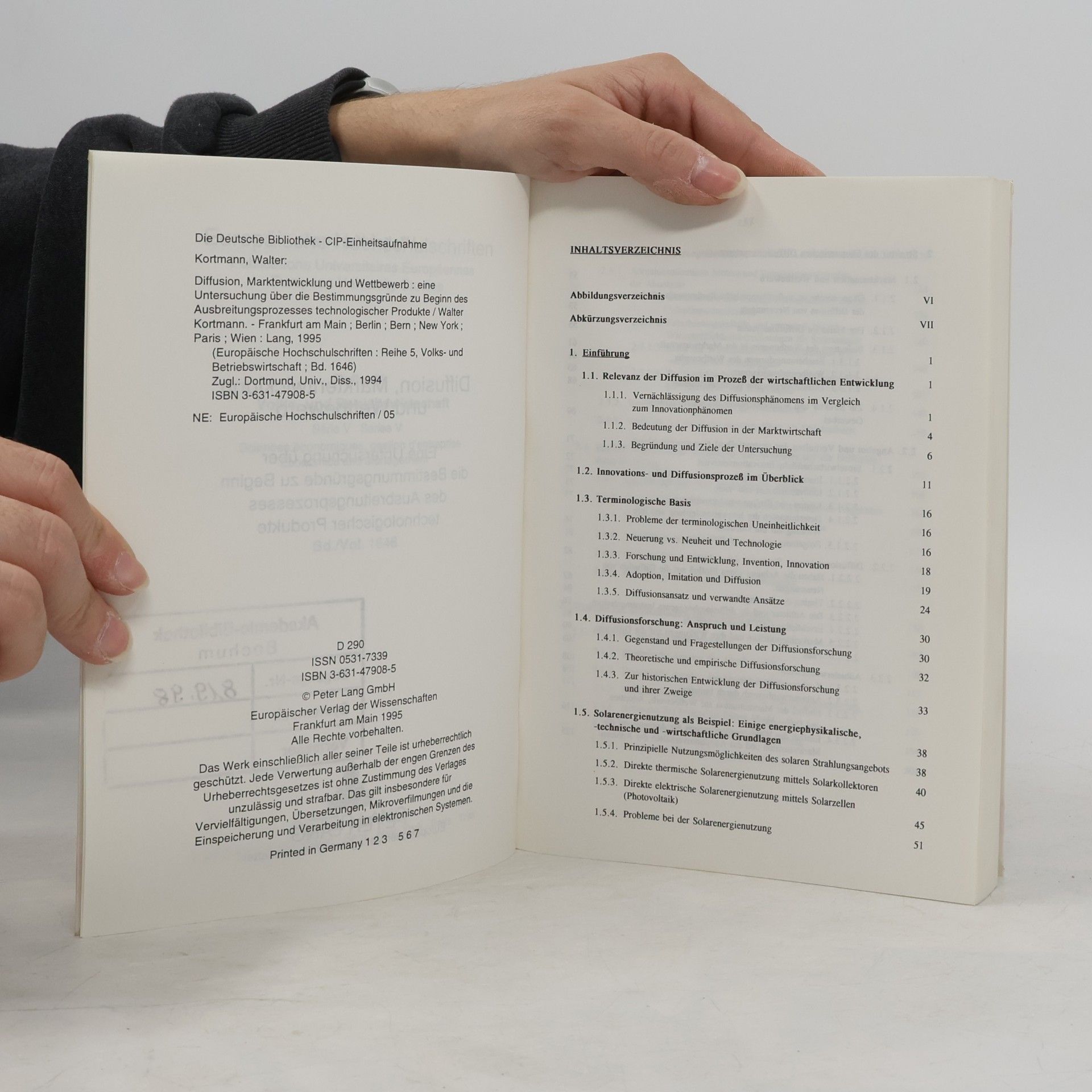 Walter Kortmann Europäische Hochschulschriften - V/1646: Diffusion, Marktentwicklung und Wettbewerb