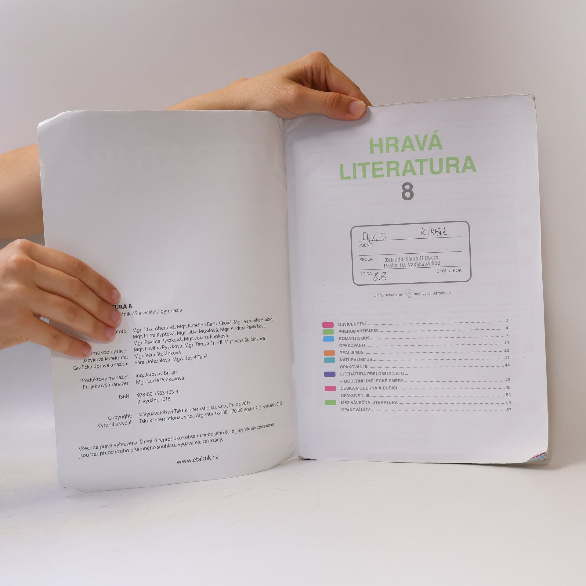 Kolektív autorov Hravá literatura 8 : pracovní sešit pro 8. ročník ZŠ a víceletá gymnázia