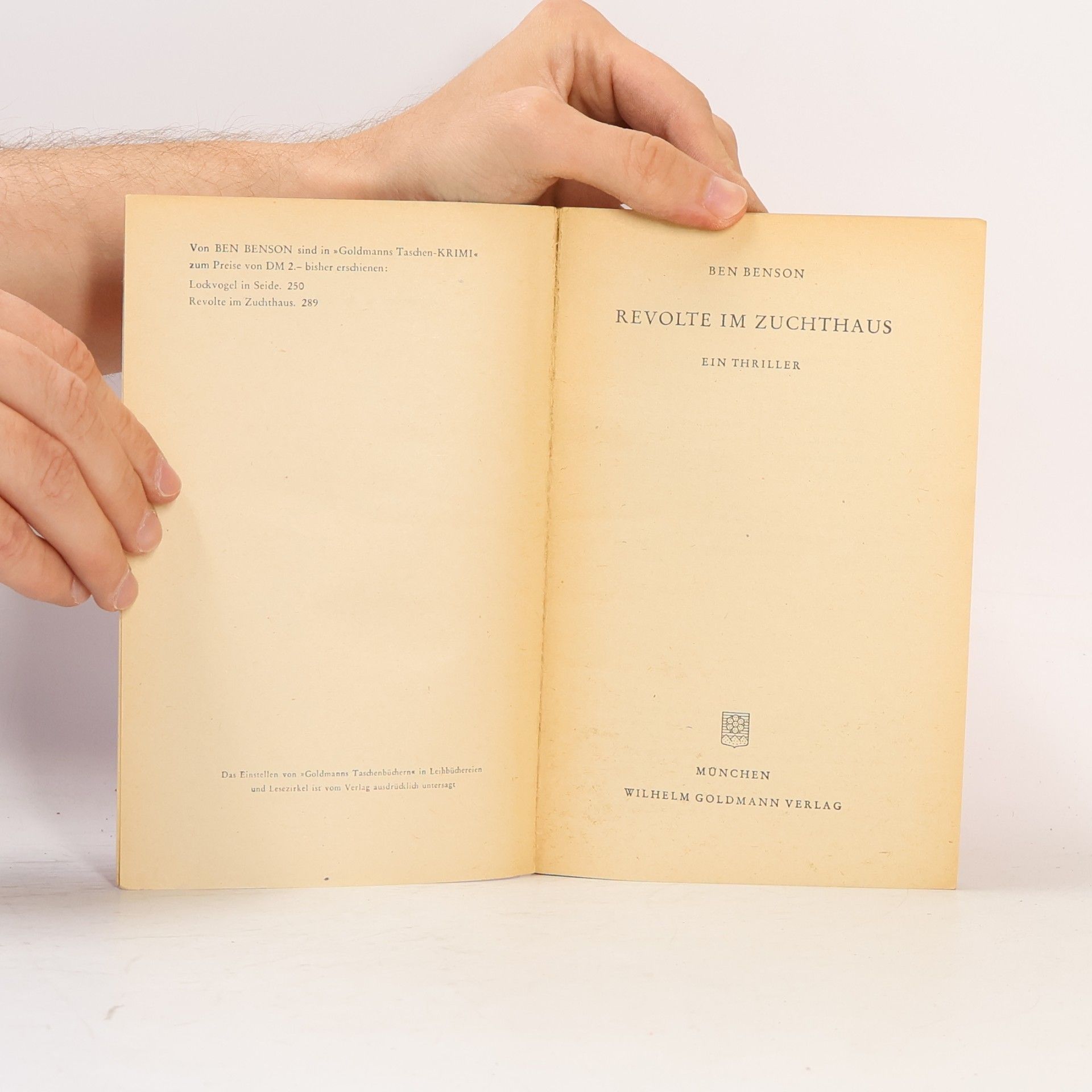 Benjamin Benson Revolte im Zuchthaus