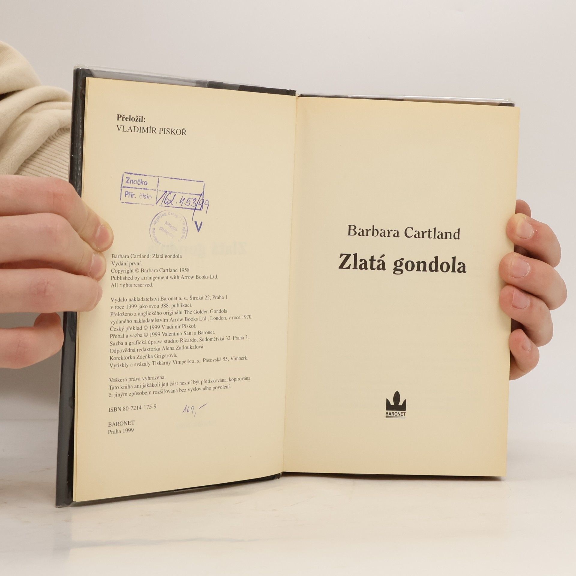 Barbara Cartland Zlatá gondola