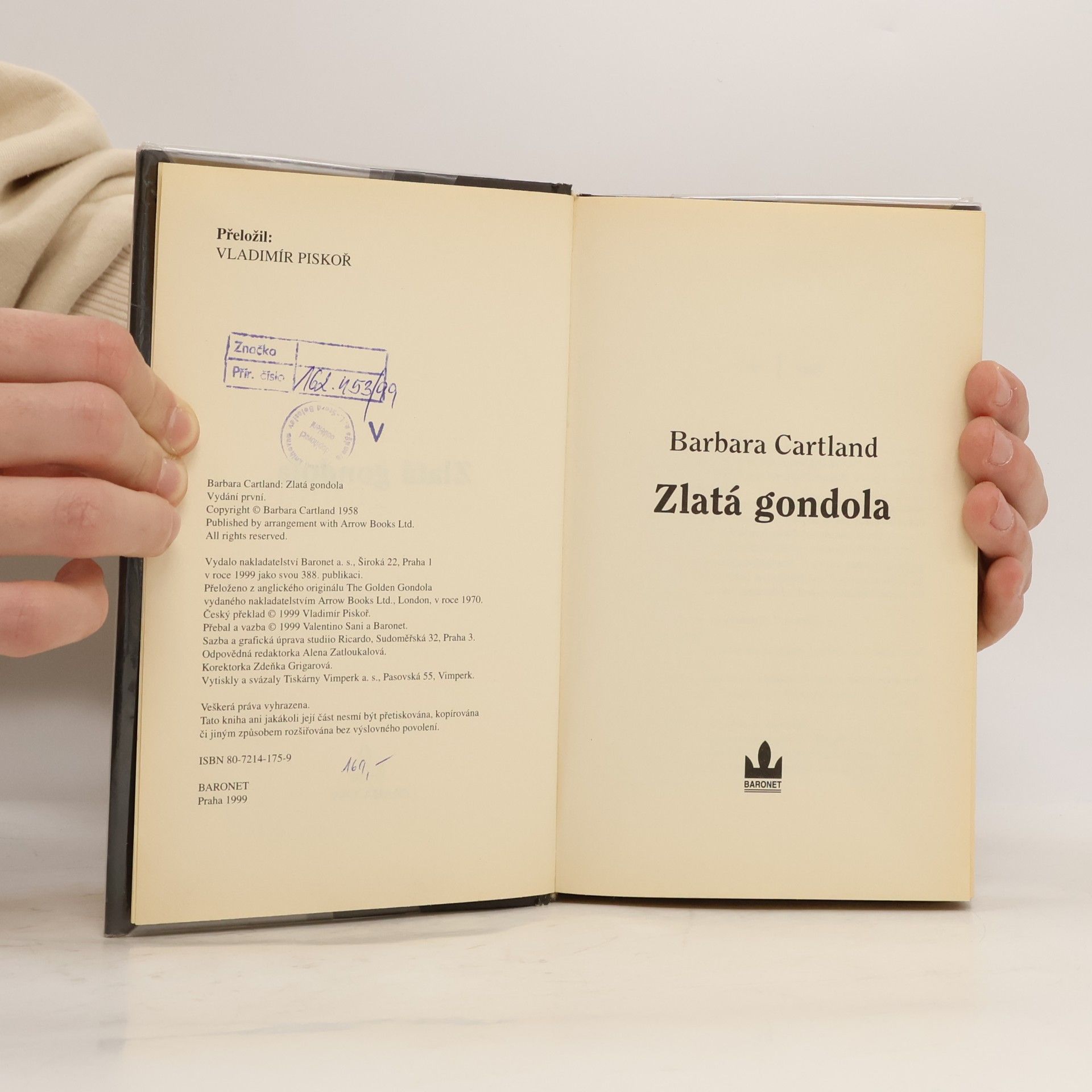 Barbara Cartland Zlatá gondola
