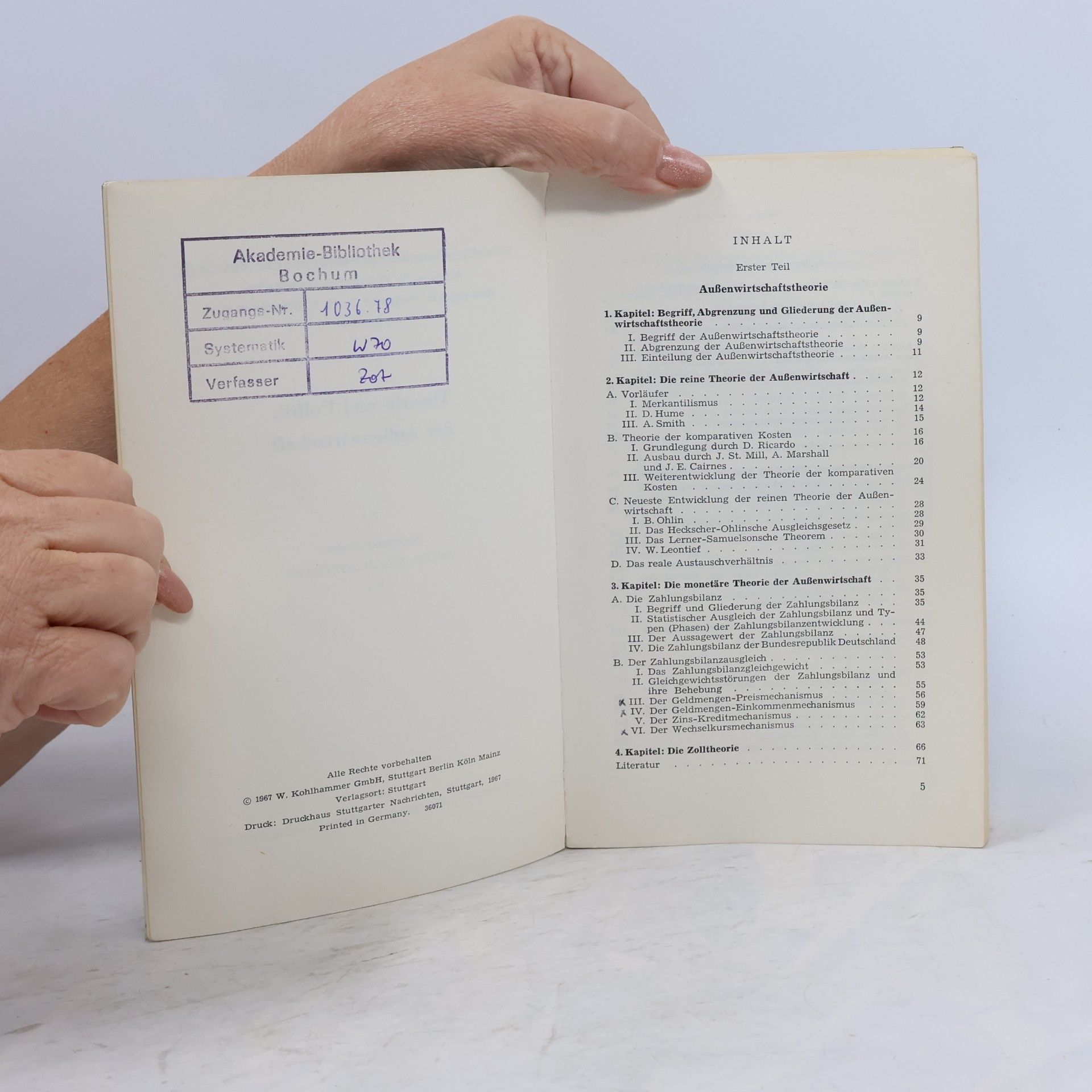 Autorenkollektiv Theorie und Politik der Außenwirtschaft
