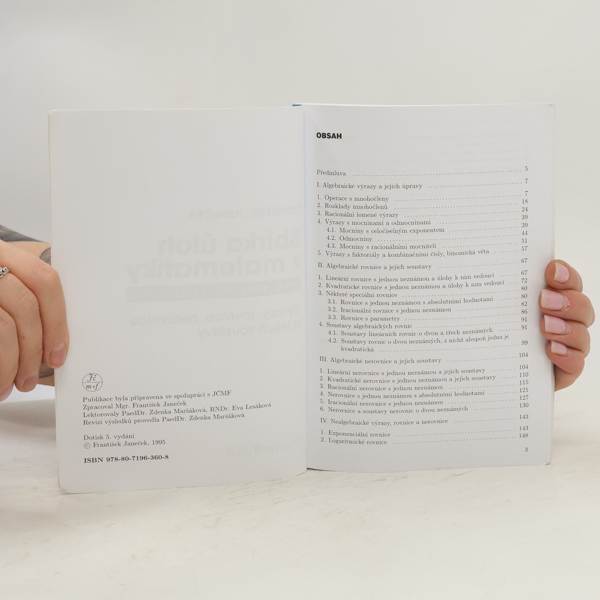 František Janeček Sbírka úloh z matematiky pro střední školy