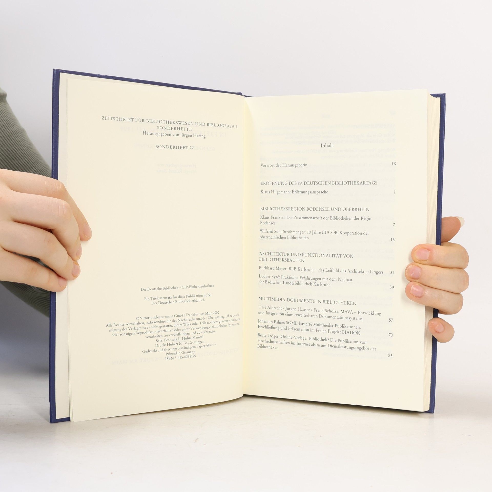 Hans Jürgen Heringer Zeitschrift für Bibliothekswesen und Bibliographie Sonderhefte Sonderheft 77