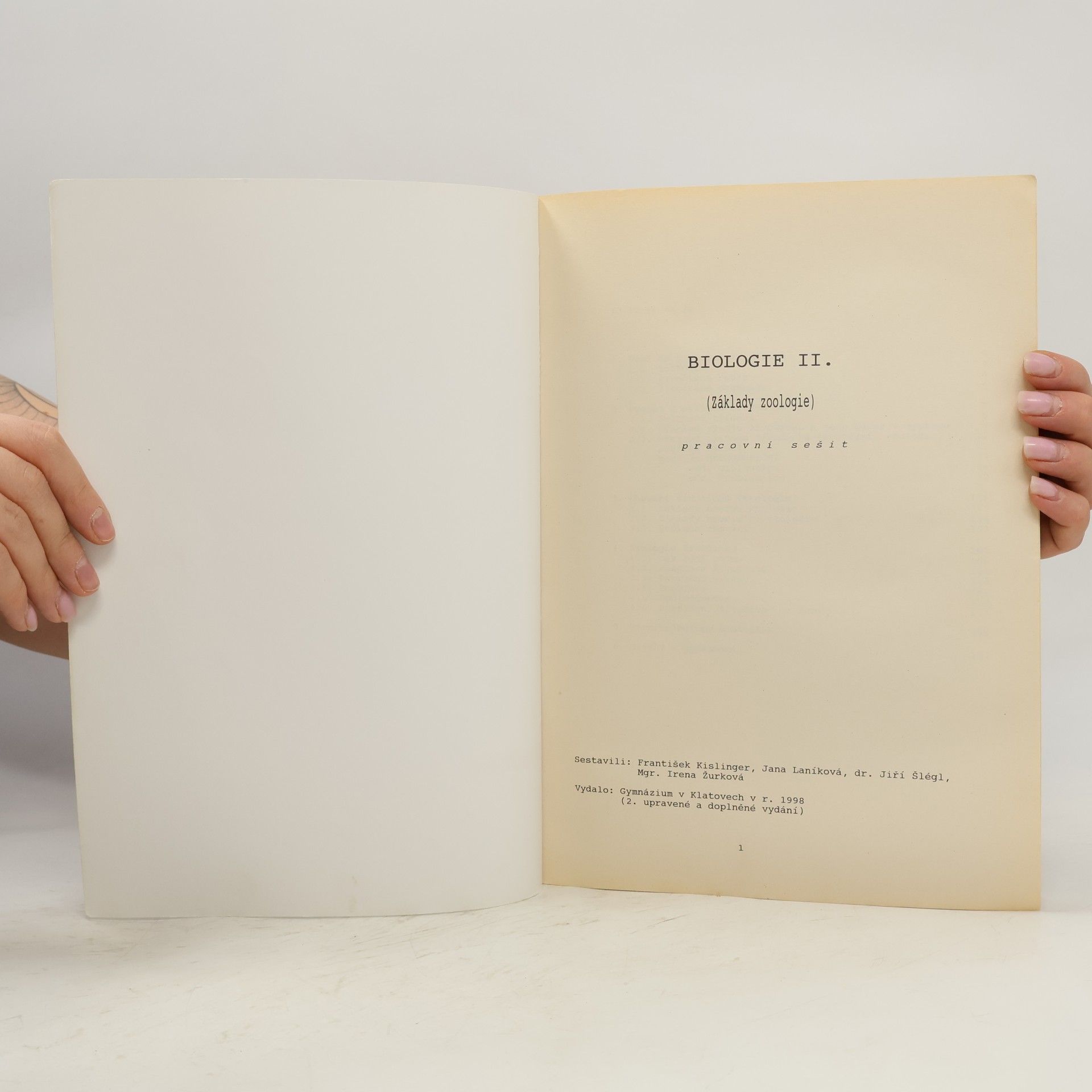František Kislinger Biologie II. Základy zoologie