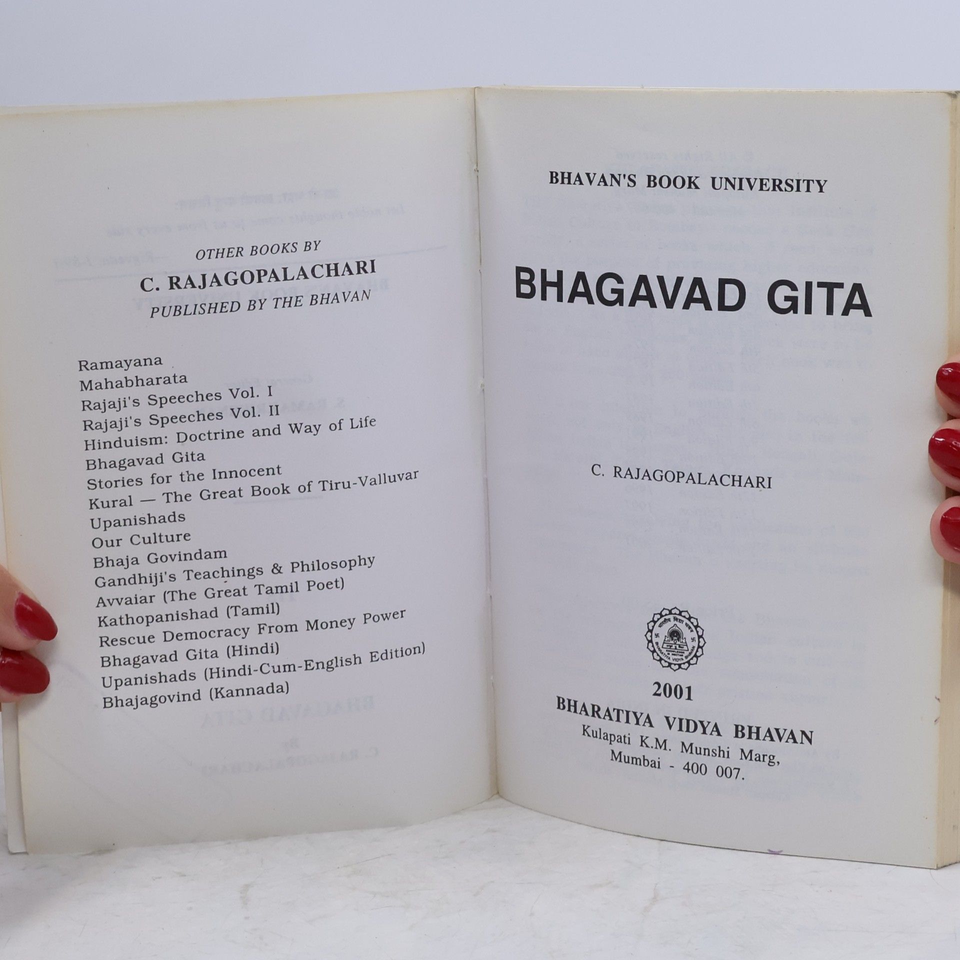 C. Rajagopalachari Bhagavad Gita