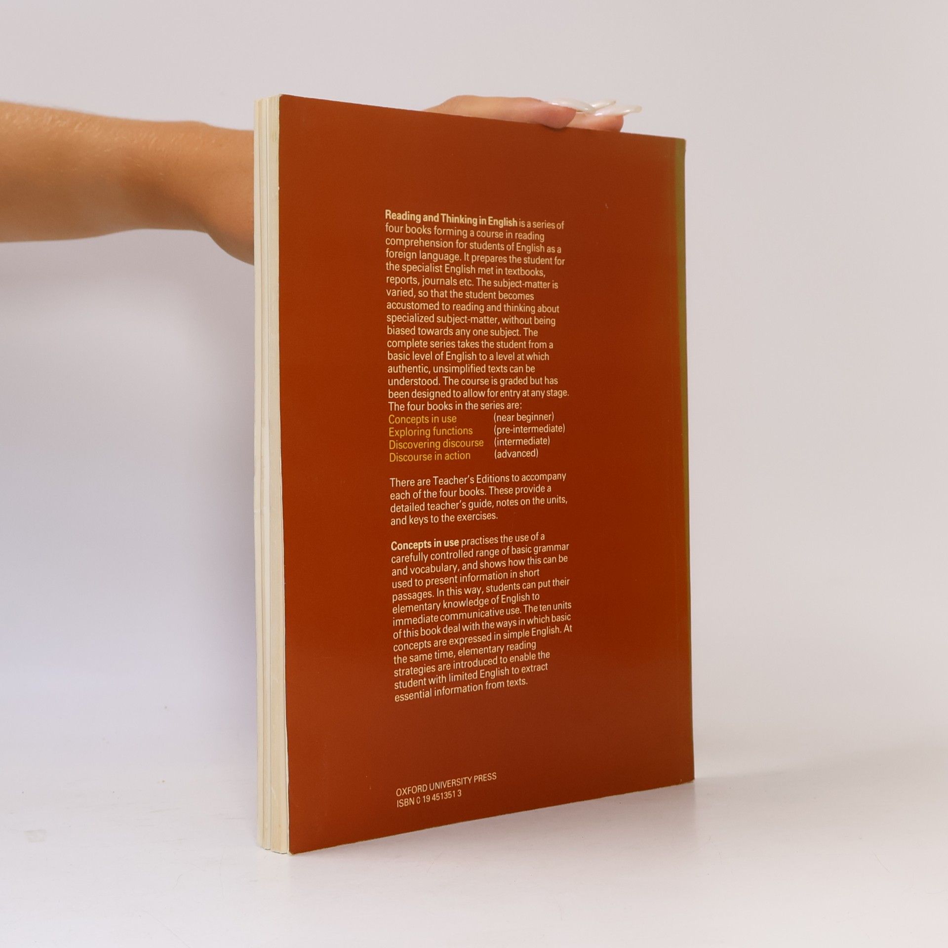 H. G. Widdowson Reading and Thinking in English: Concepts in Use